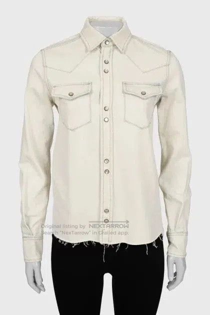 Saint Laurent Paris Saint Laurent White Denim Shirt. Size XS / US 0-2 / IT 36-38 - 6 Thumbnail