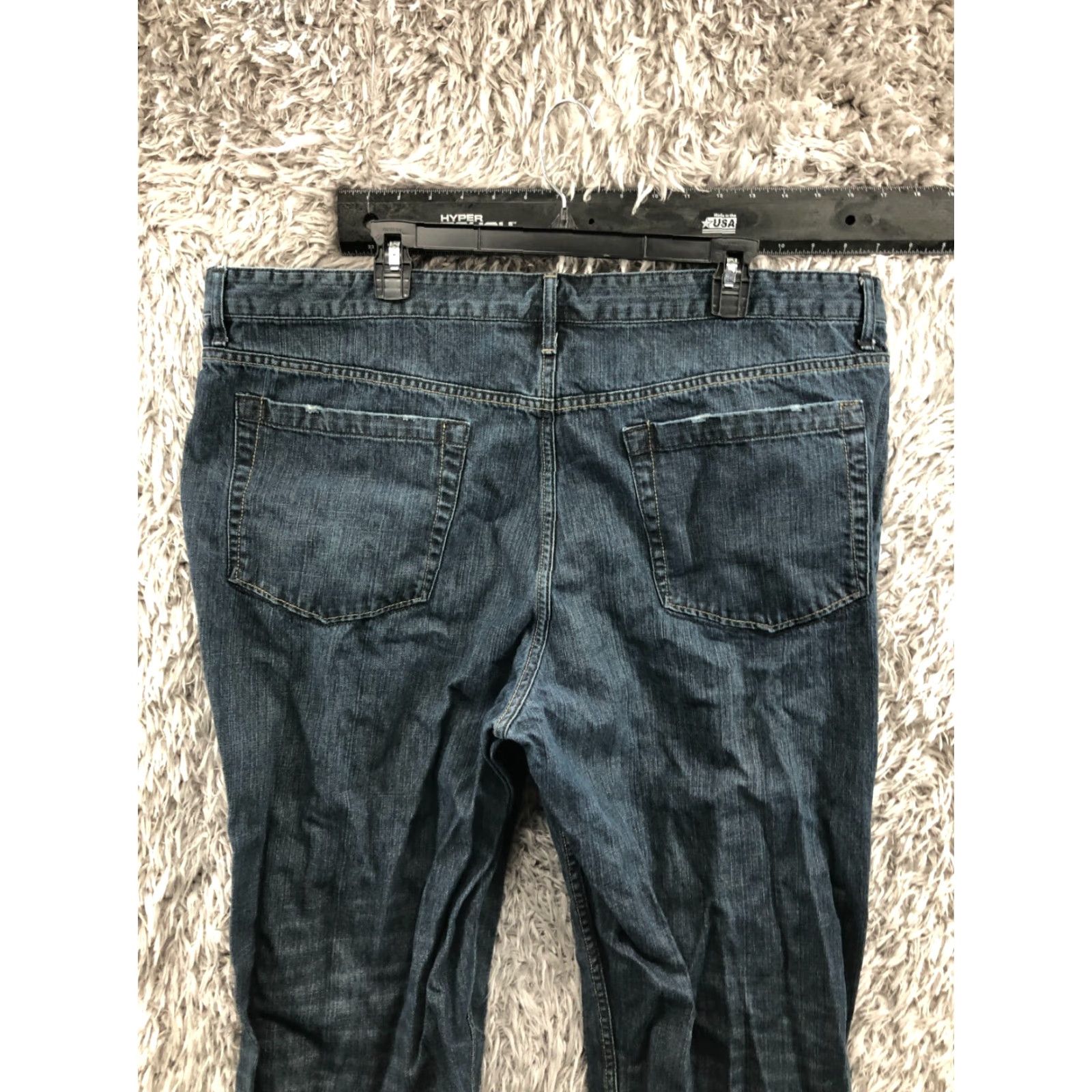 Vintage J.Ferrar Relaxed Straight Jeans 44x30 Mens Dark Blue Wash Denim 5-Pocket Baggy Straight Mens Jeans Size US 44 / EU 60 - 6 Thumbnail