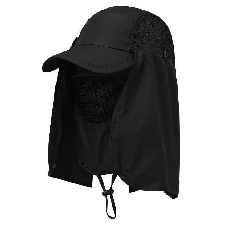 Japanese Brand Gangsta Mesh Camp Hat With Facemask Black Color Size ONE SIZE - 1 Thumbnail