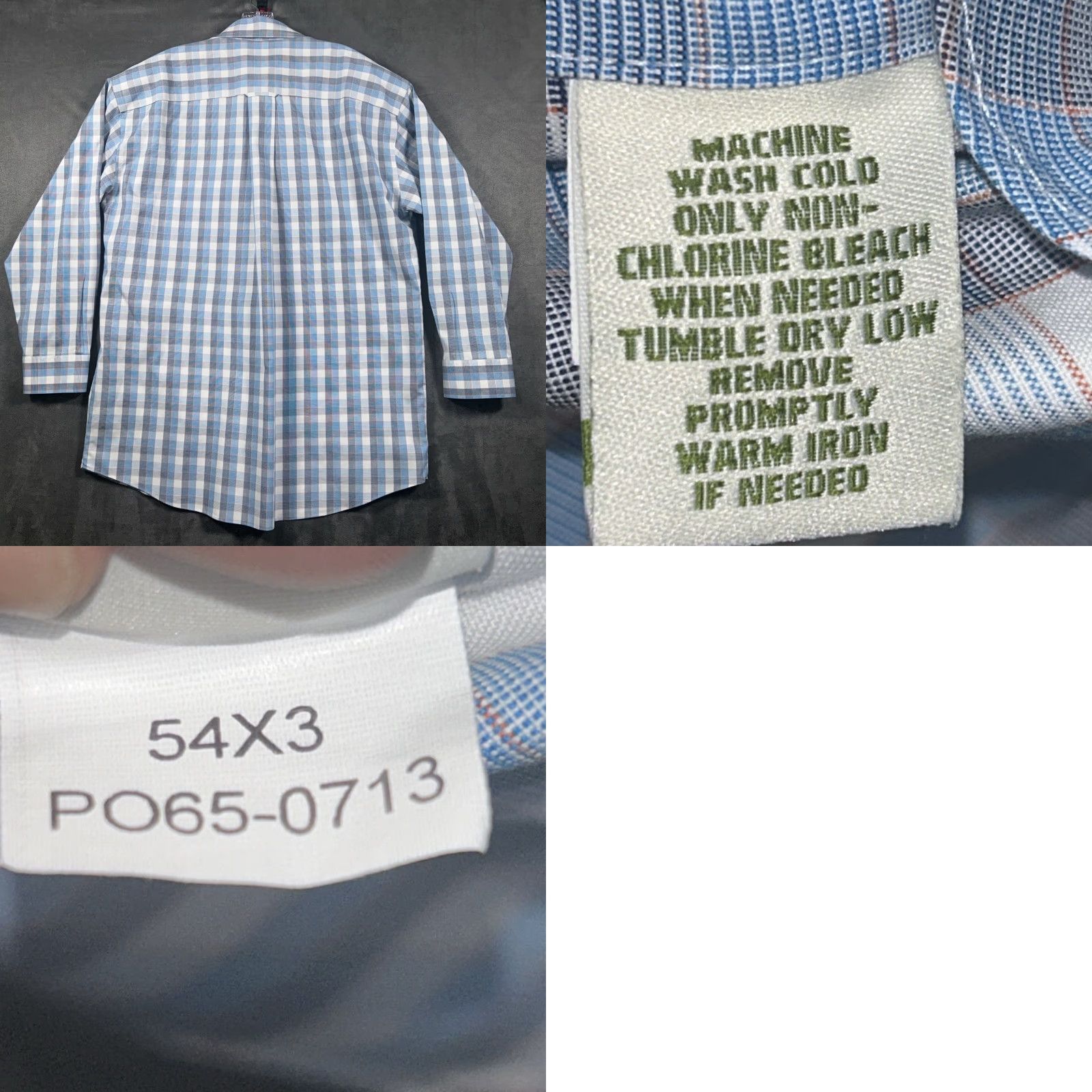 Orvis Orvis Shirt Mens XL Button-Down Blue White Plaid Check Long Sleeve Casual Business Travel Workwear Size US M / EU 48-50 / 2 - 9 Thumbnail