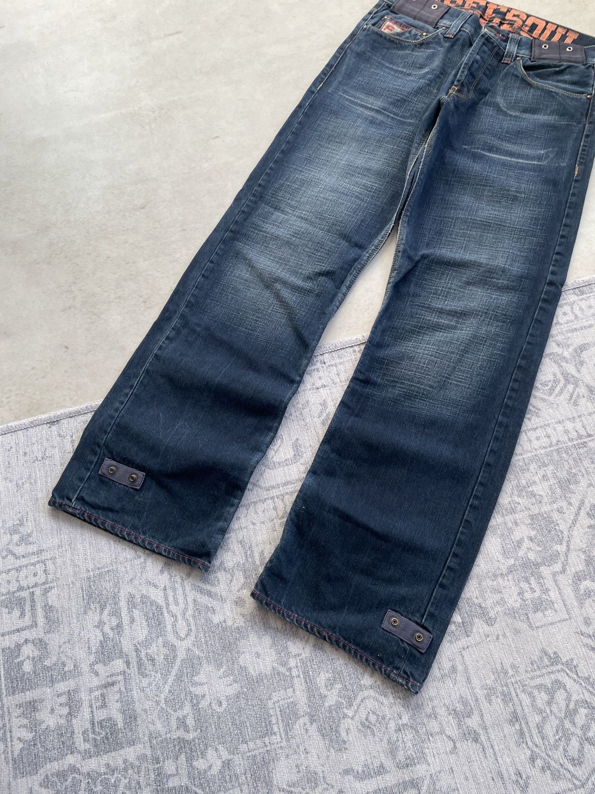 Vintage Avant Garde Wide Flared Slim Zipper Washed Denim Jeans y2k Size US 32 / EU 48 - 4 Thumbnail