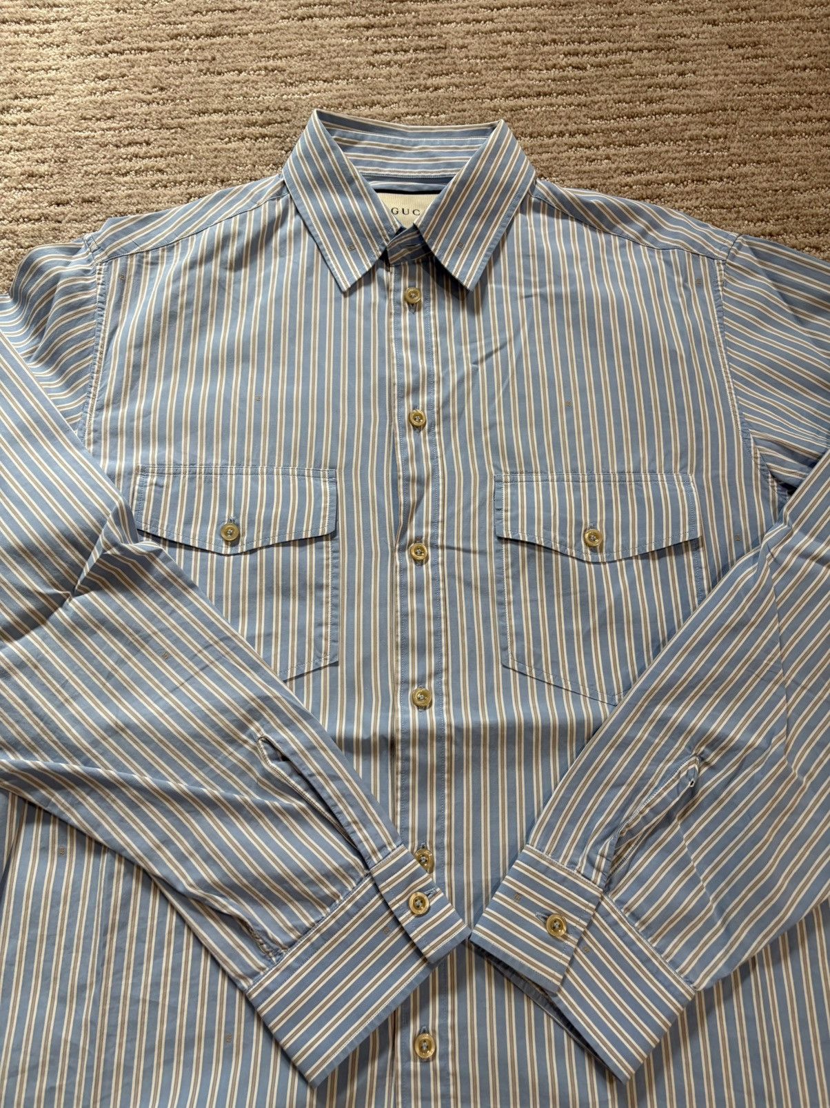 Gucci Gucci gg striped shirt Size US M / EU 48-50 / 2 - 3 Thumbnail