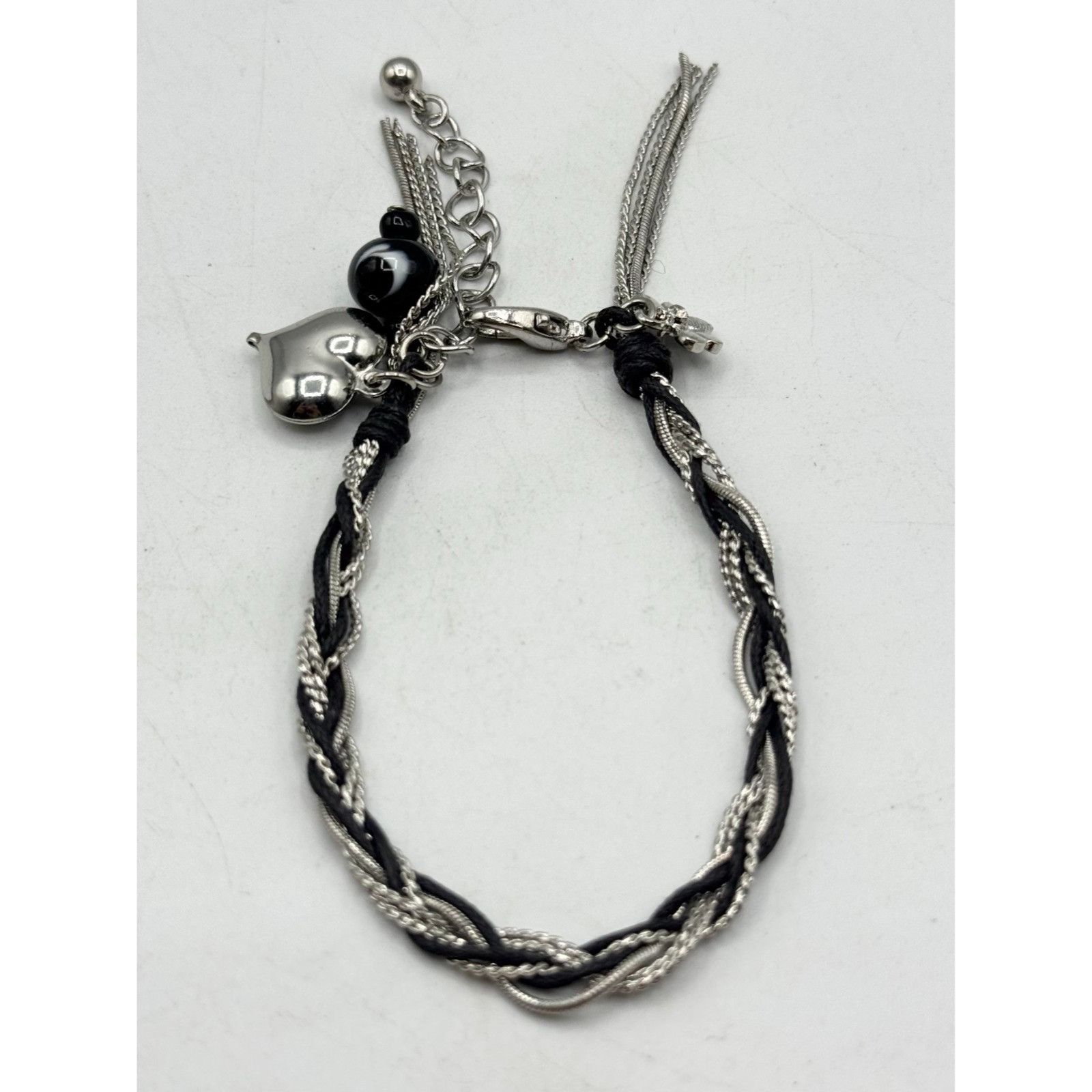 Vintage Vintage blue silver chain charm tassel bracelet Size ONE SIZE - 3 Thumbnail