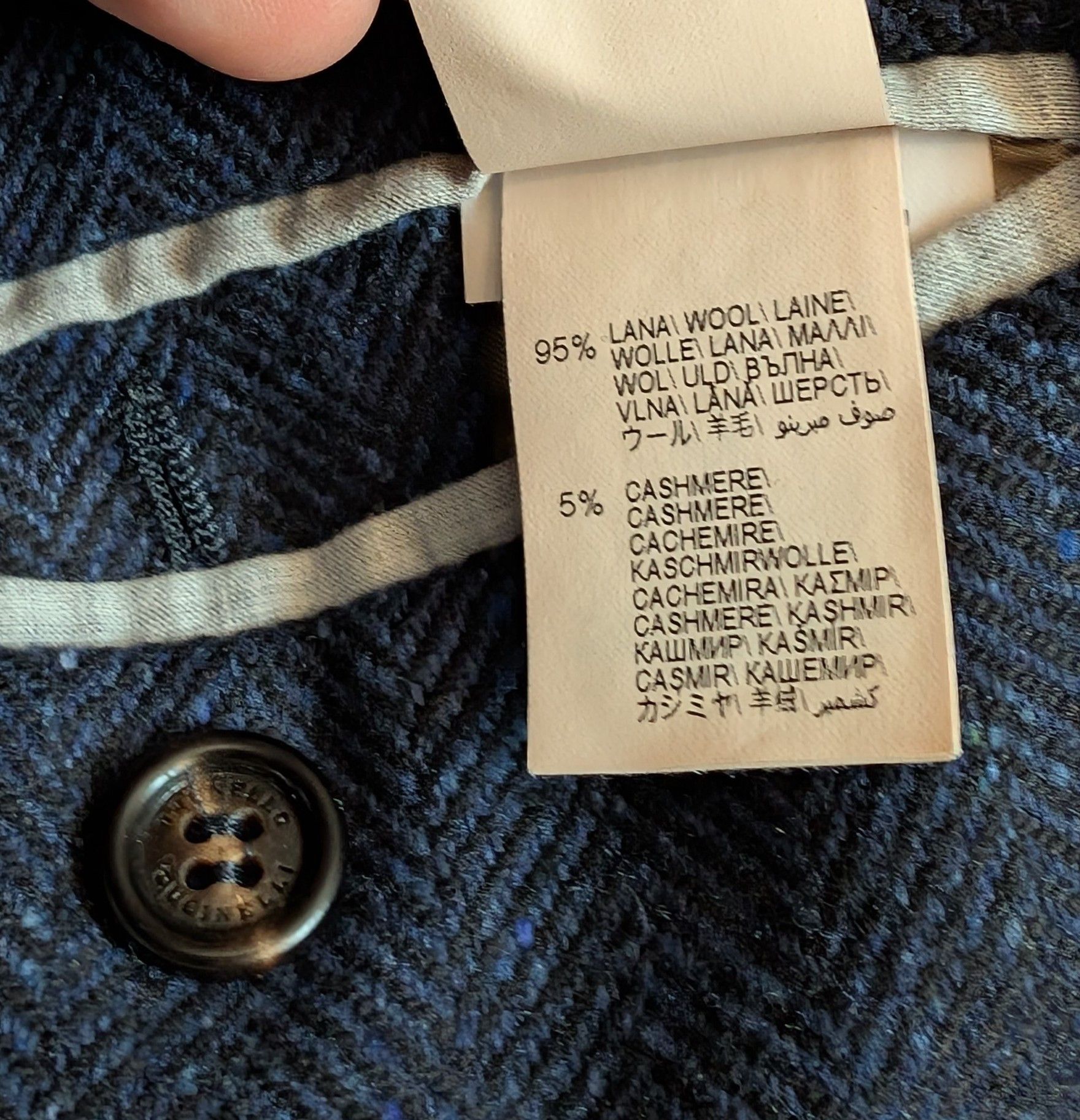 Brunello Cucinelli Brunello Cucinelli Wool Cashmere Herringbone Sport Coat Size 46R - 4 Thumbnail