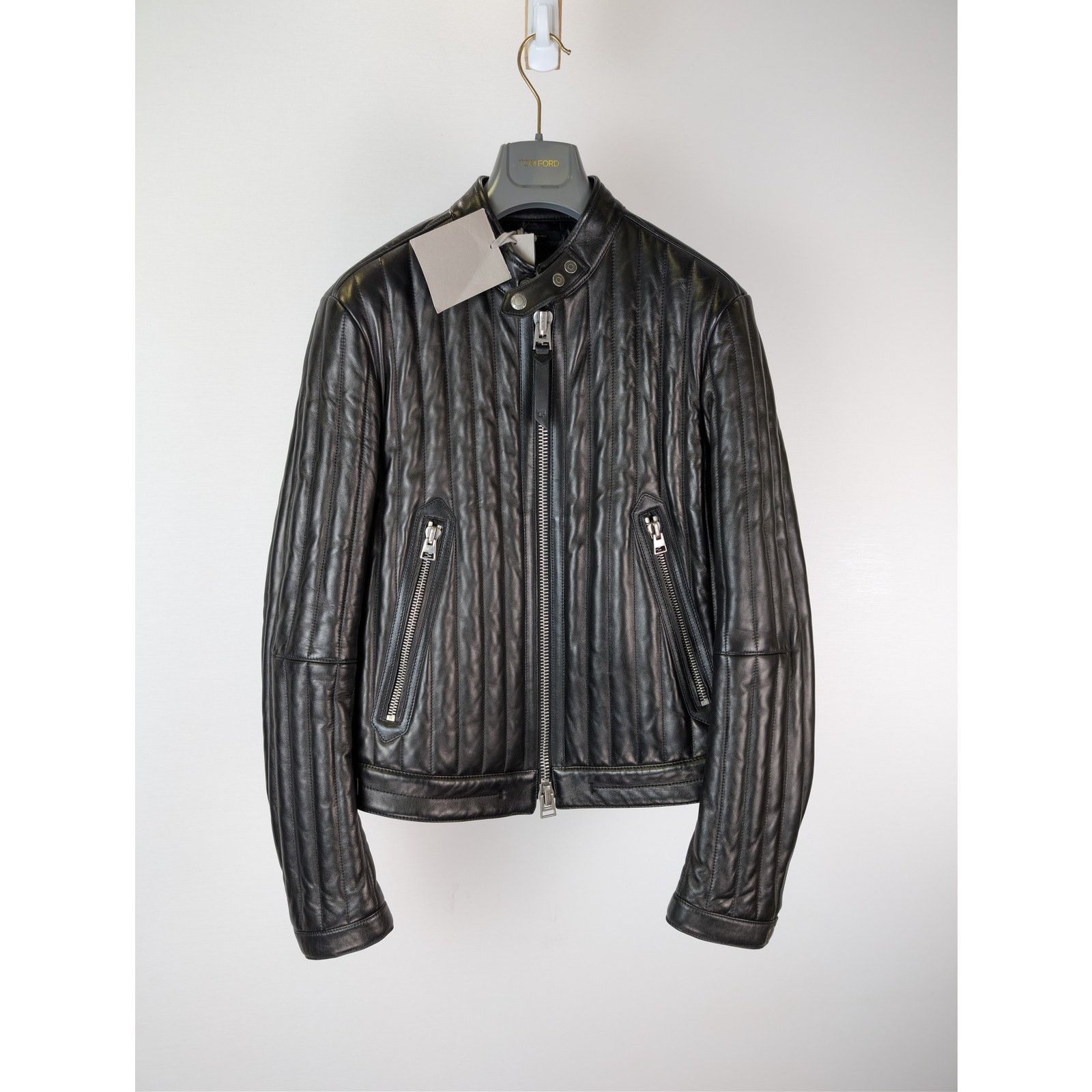 Tom Ford o1rshd1 Leather Wear Biker Jacket in Black Size US M / EU 48-50 / 2 - 1 Thumbnail