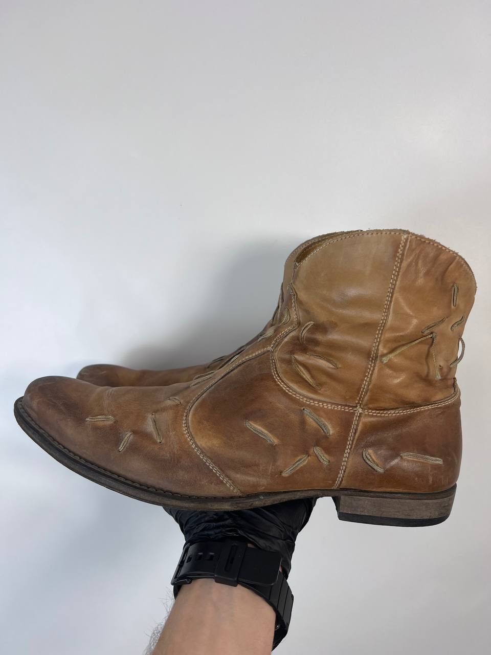Other TIME & Co Italy Western Leather Ankle Boots Brown Size EU 42 Size US 8.5 / EU 41-42 - 2 Thumbnail