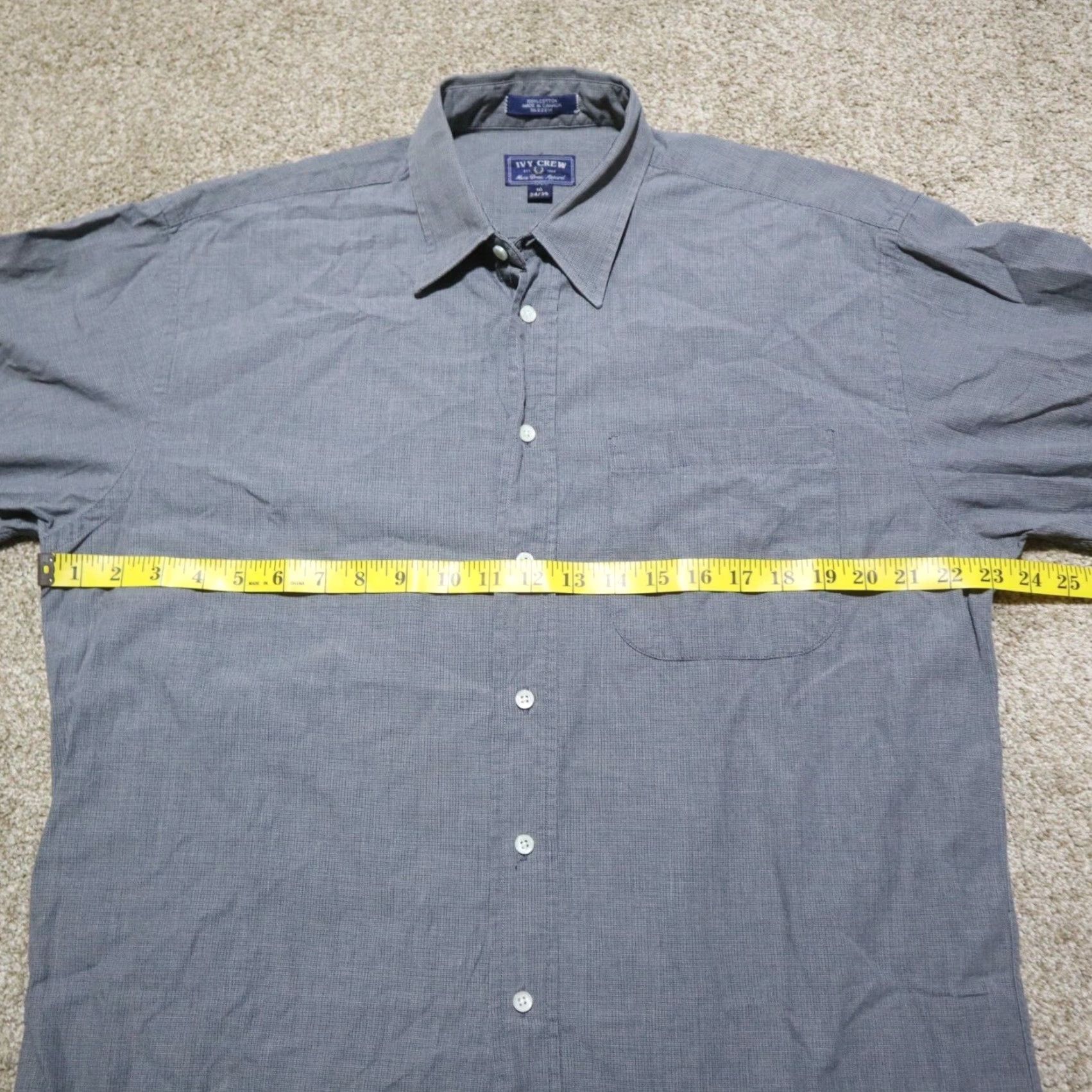 Vintage VINTAGE Ivy Crew Shirt Gray Long Sleeve Button-Down Breast Pocket Mens Size 16 34 / 35 Size US L / EU 52-54 / 3 - 4 Thumbnail