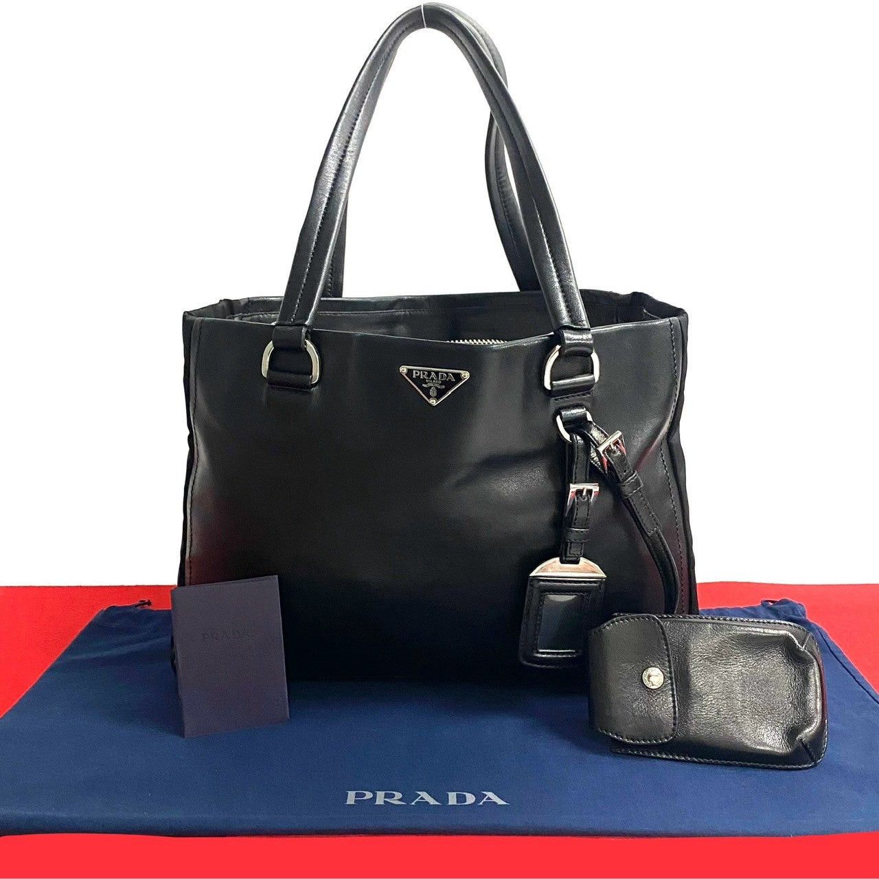 Prada Tote Bag Black Leather, Men's