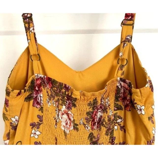 Other Yellow Floral Sleeveless Jumpsuit With Adjustable Straps & S Size XXL / US 16-18 / IT 52-54 - 7 Thumbnail