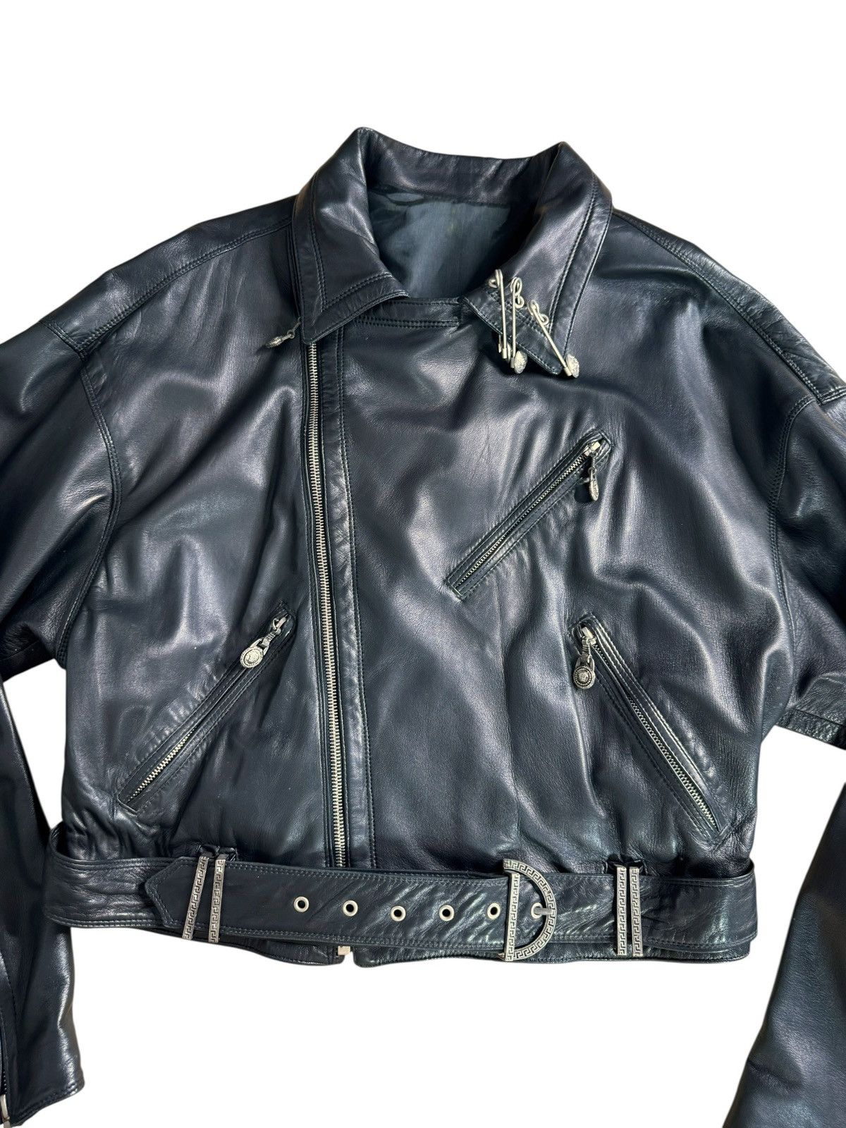 Versace Gianni Versace SS 94 leather Medusa safety pin biker jacket Size M / US 6-8 / IT 42-44 - 11 Thumbnail