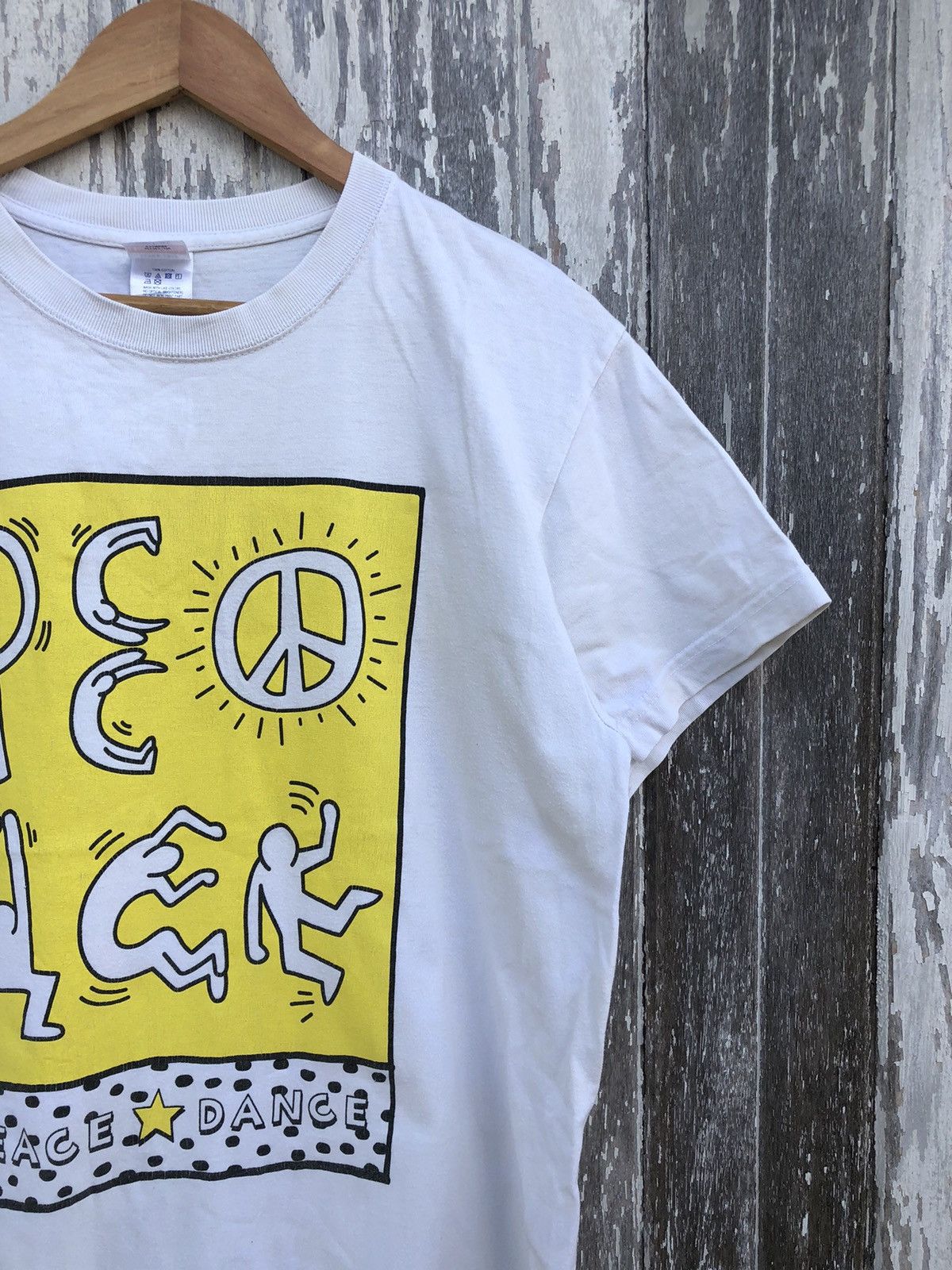 Japanese Brand × Keith Haring × Vintage Vintage 90s Keith Haring Peace Dance Tshirts Size US M / EU 48-50 / 2 - 9 Thumbnail