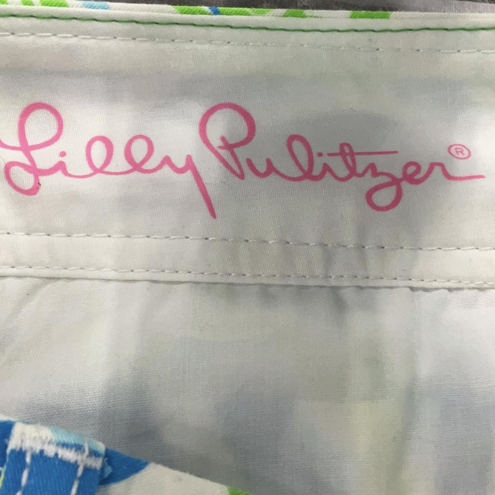 Other Lilly Pulitzer Paisley Print Blue Cotton Shorts Size 4 Size 27" / US 4 / IT 40 - 3 Thumbnail