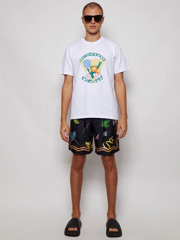 Casablanca o1mle0326 Drawstring Shorts Casa Club Nuit in Multicolor Size US 28 / EU 44 - 2 Thumbnail