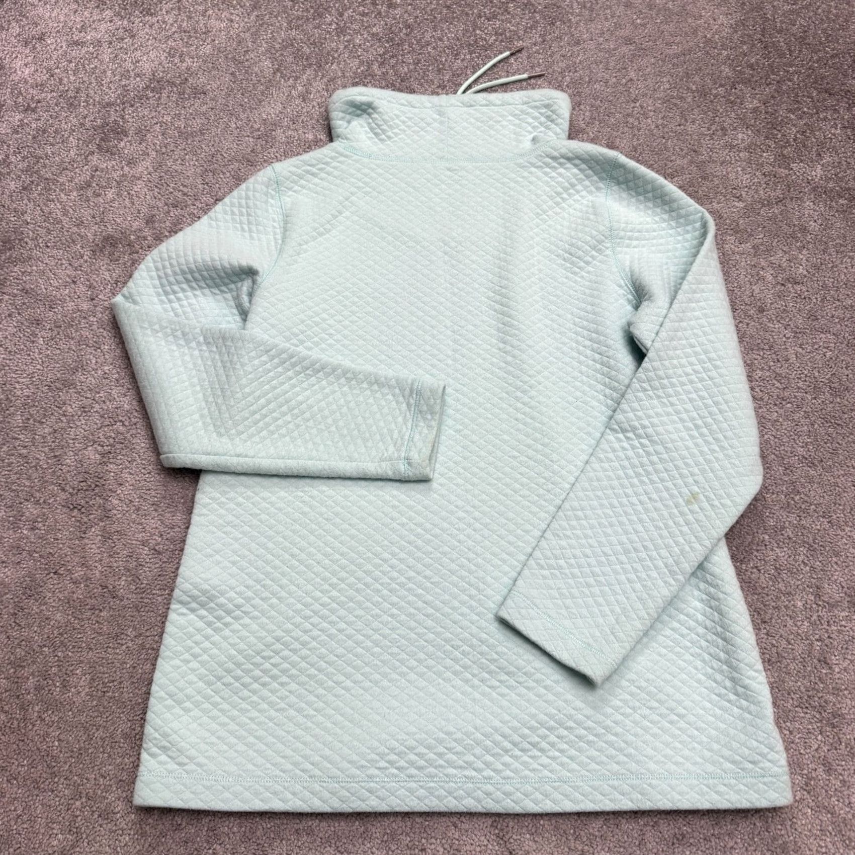 Vintage L.L. Bean Quilted Pullover Funnel Neck Sweatshirt Womens Small Light Blue Tunic Size S / US 4 / IT 40 - 2 Thumbnail