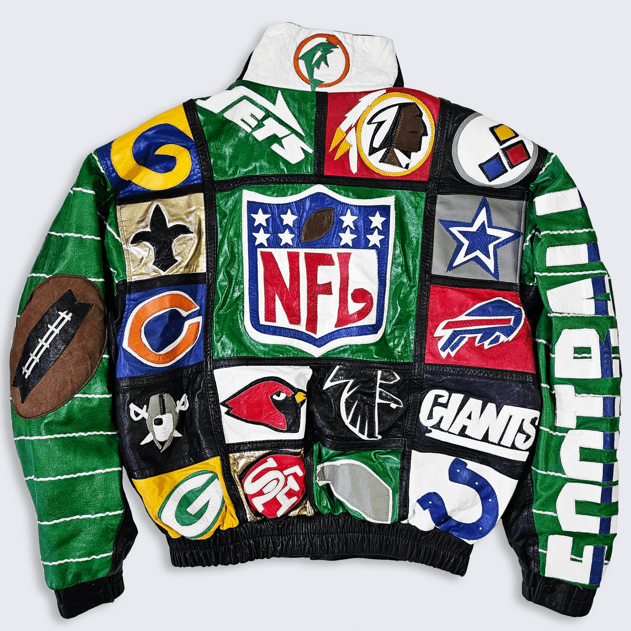 NFL NFL Vintage 90s Patches Custom Handmade Leather Jacket Size US XL / EU 56 / 4 - 1 Thumbnail