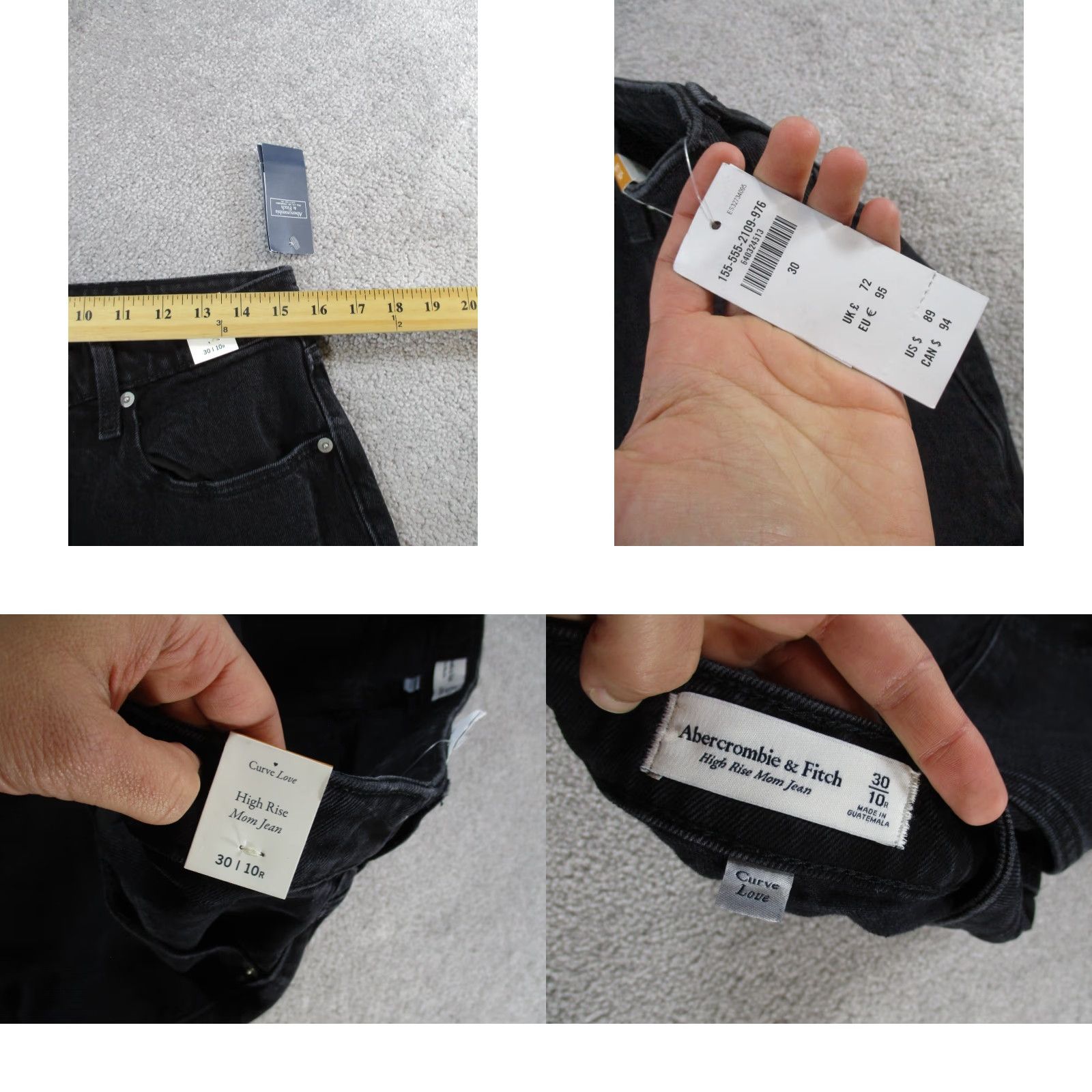 Abercrombie & Fitch Abercrombie & Fitch Jeans Womens 30 High Rise Mom Black Denim New Size 30" / US 8 / IT 44 - 8 Thumbnail