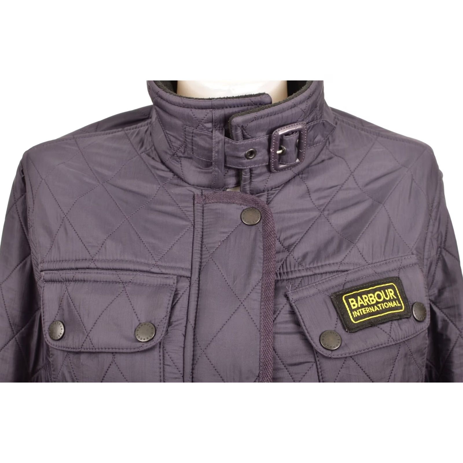 Barbour Barbour International Purple Quilted Belted Jacket Size UK 12 Womens Size XL / US 12-14 / IT 48-50 - 2 Thumbnail