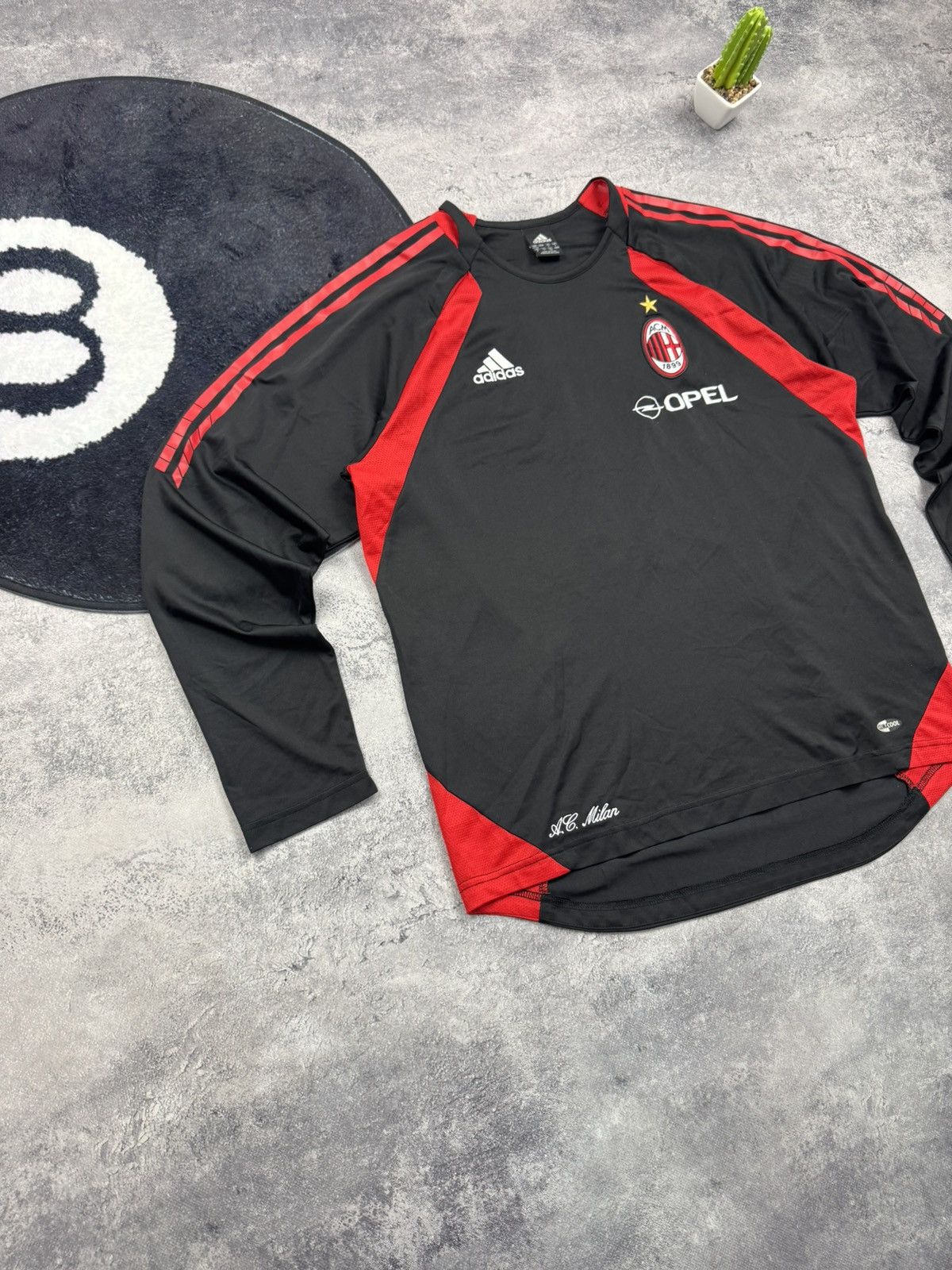 Adidas Vintage Adidas AC Milan Training Top Spellout Opel Big Logo Size US L / EU 52-54 / 3 - 2 Thumbnail