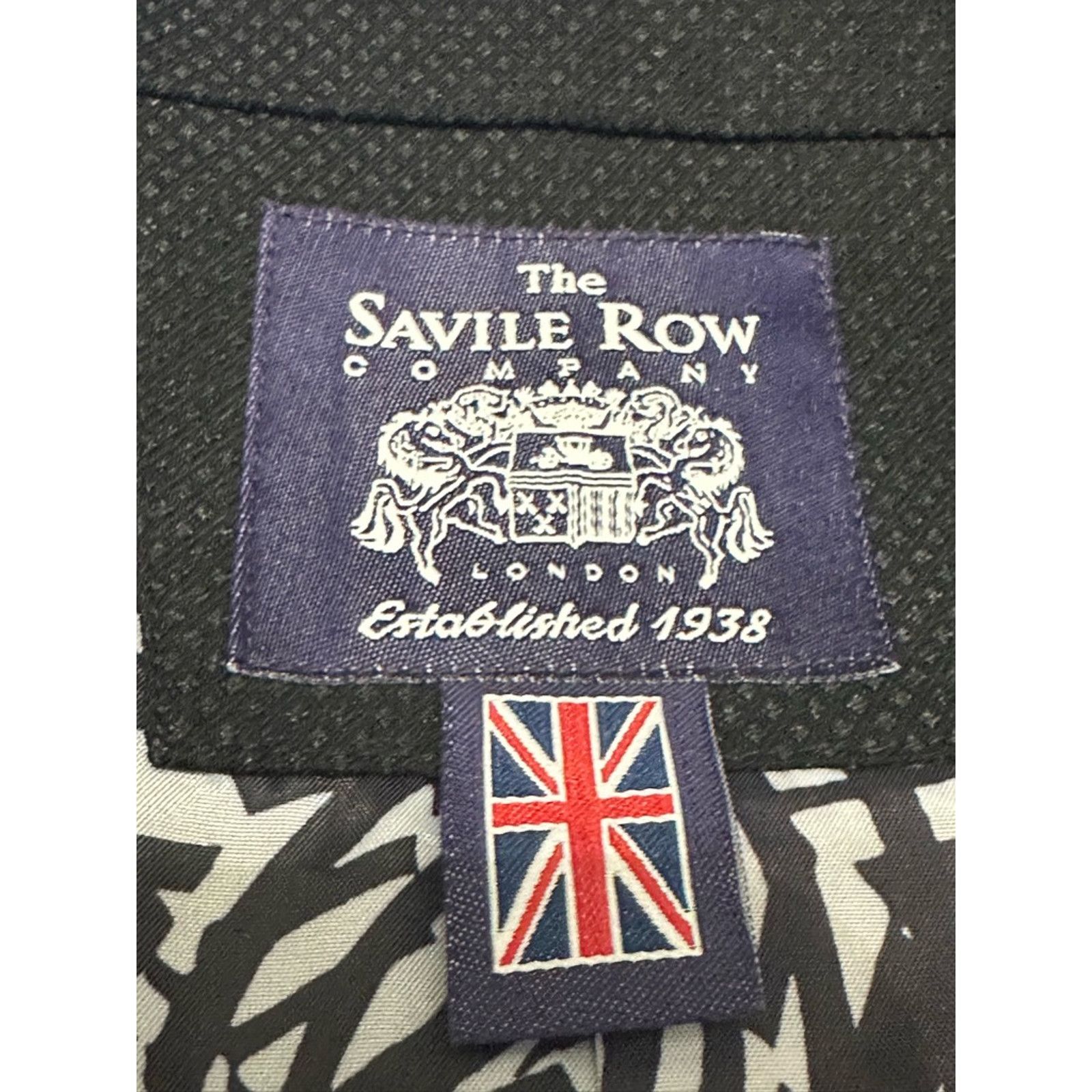 Savile Row Savile Row Suit Jacket Two Button Single Breasted Black 44R Size 44R - 7 Thumbnail