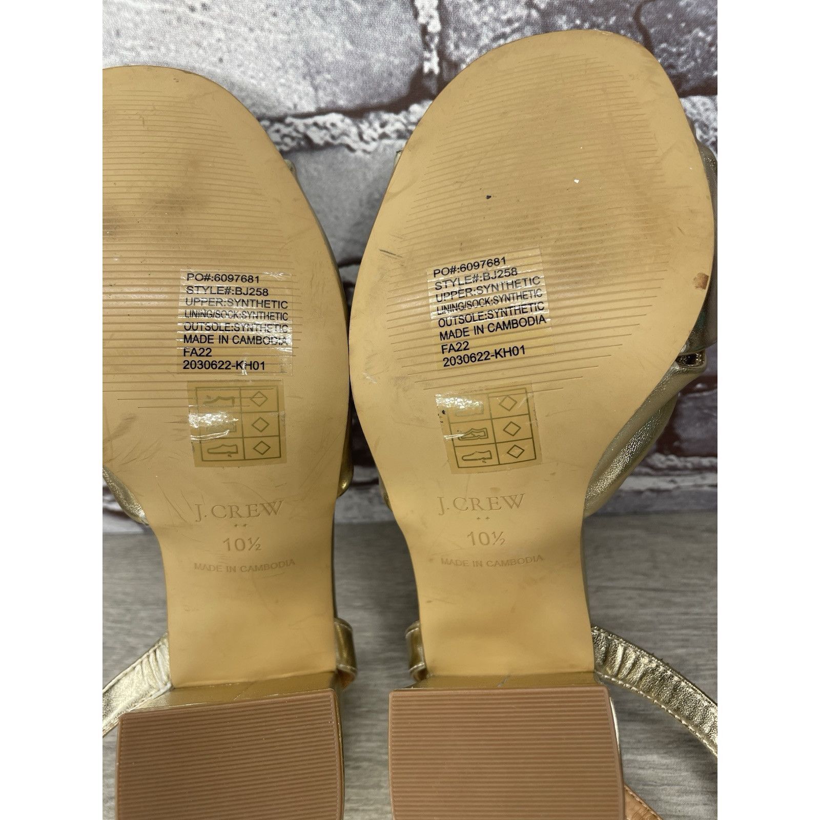J.Crew J. Crew Gold Leather Knotted Heeled Ankle Strap Sandals Wome Size US 10.5 / IT 40.5 - 8 Thumbnail