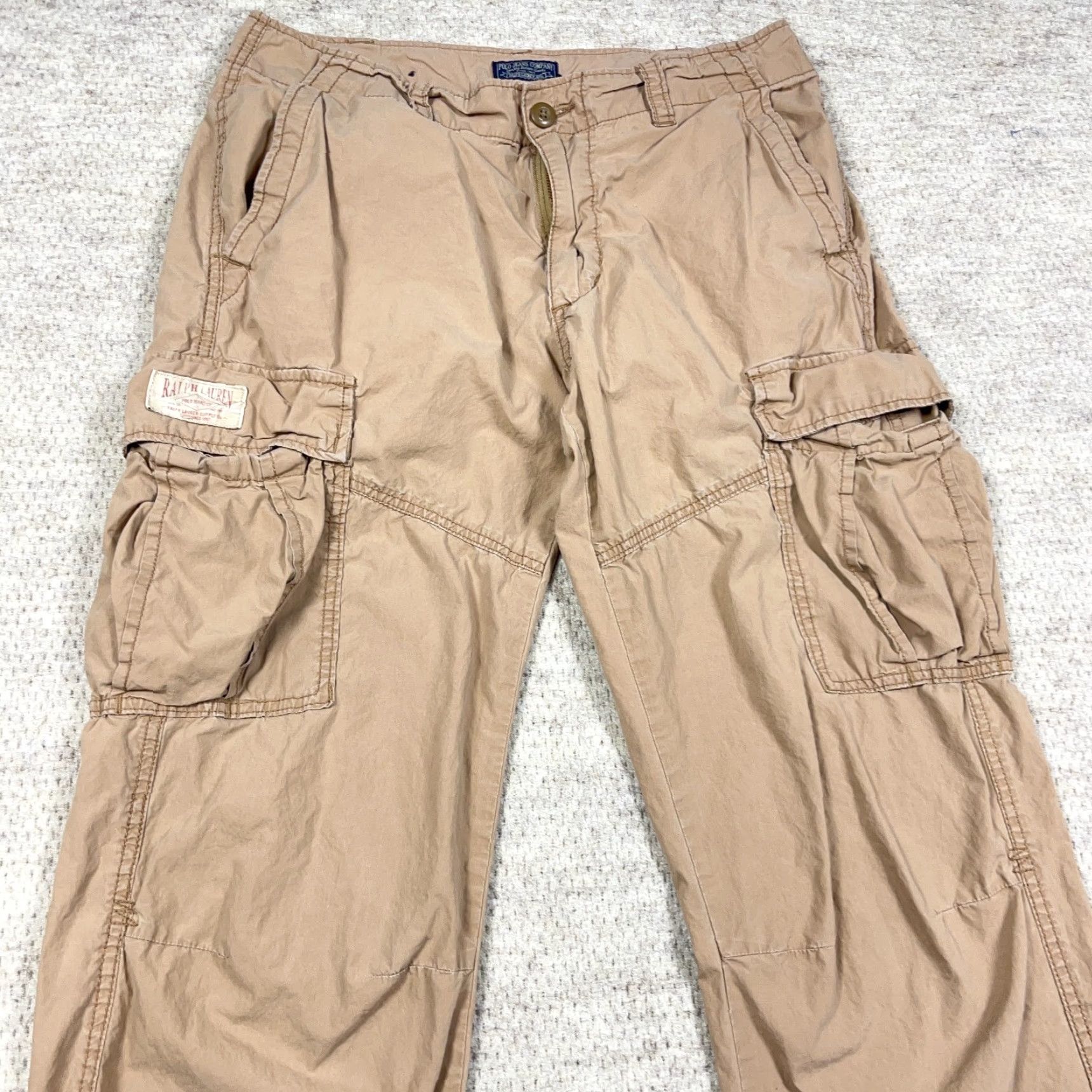 Polo Ralph Lauren VINTAGE Polo Ralph Lauren Cargo Pants Men 34x32 Tan Brown Paratropper Military Cargo Pants Mens Brown 34x32 Size US S / EU 44-46 / 1 - 3 Thumbnail