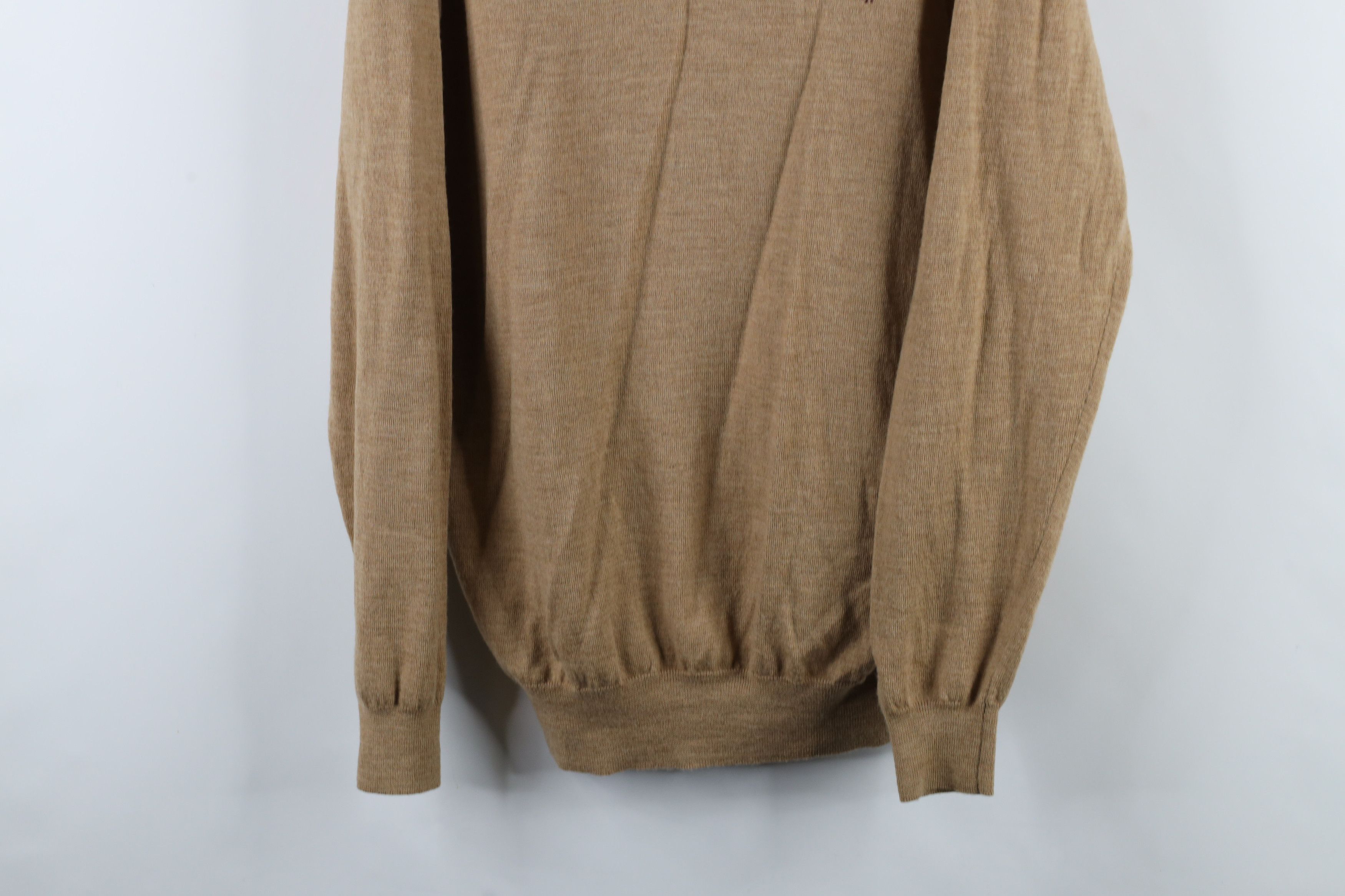 Ralph Lauren × Vintage Vintage 90s Ralph Lauren Wool V-Neck Sweater Heather Brown Size US XL / EU 56 / 4 - 3 Thumbnail