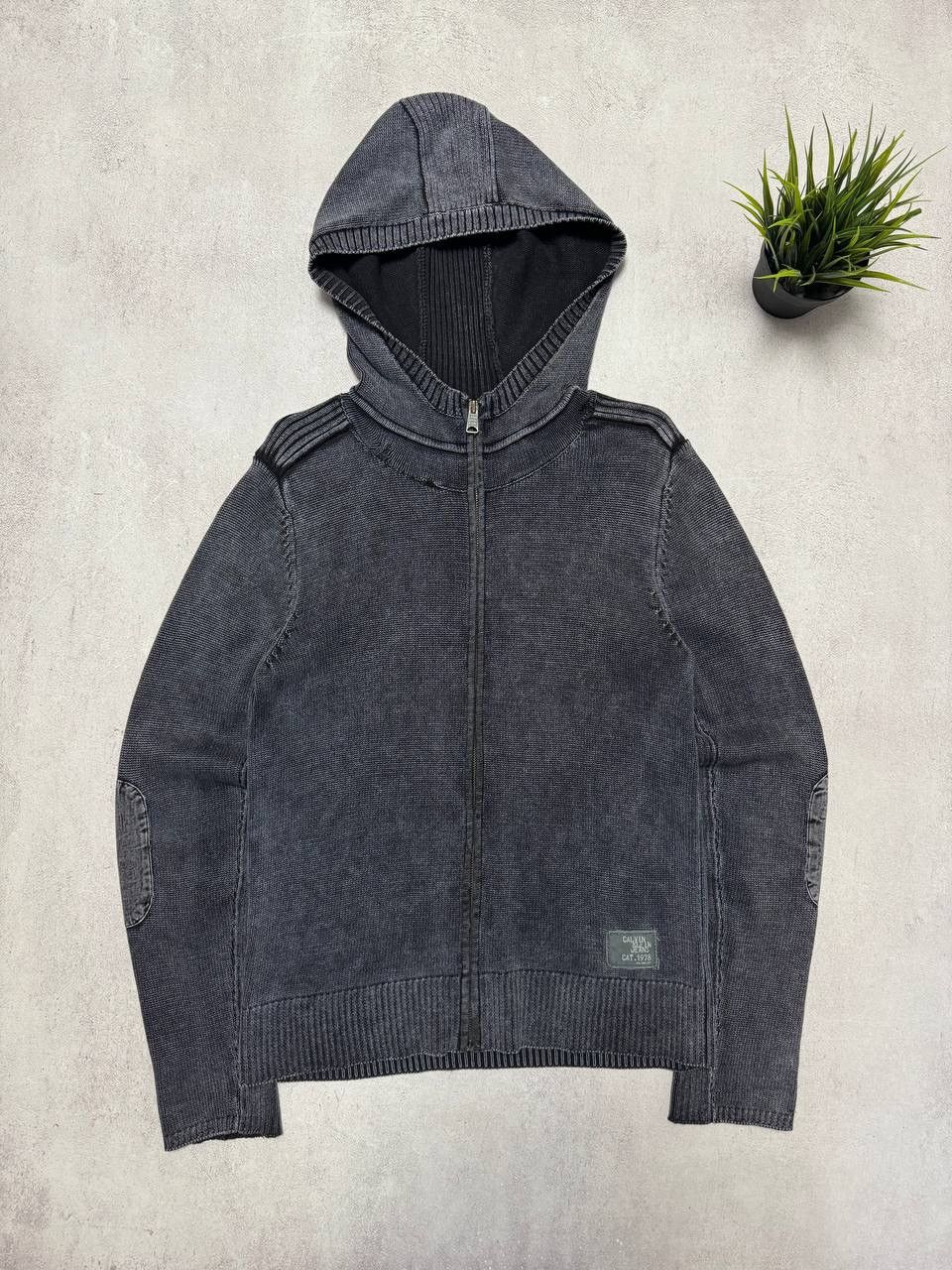 Calvin Klein × Japanese Brand Vintage Calvin Klein Hoodie Zip Faded Distressed Japanese Size US L / EU 52-54 / 3 - 1 Thumbnail