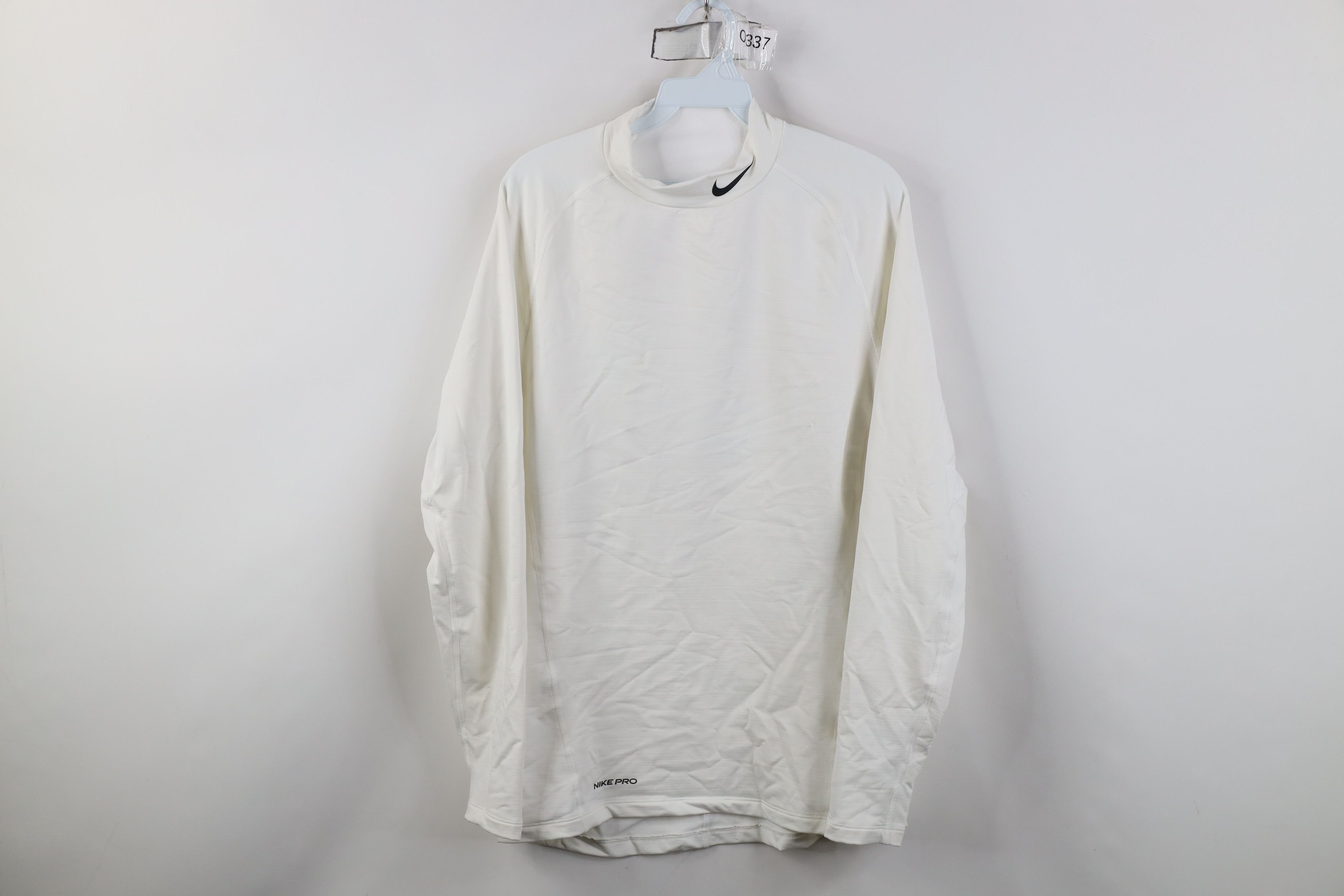 Nike Nike Pro Combat Compression Mock Neck Training T-Shirt White Size US M / EU 48-50 / 2 - 1 Thumbnail
