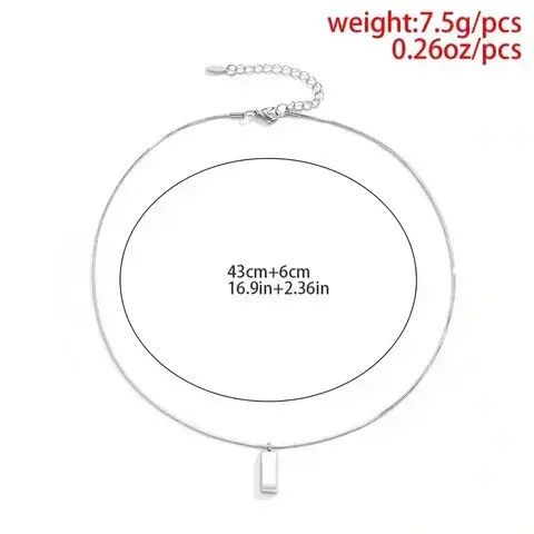 Other Stainless Steel Chain with Square Pendant Necklace Size ONE SIZE - 2 Thumbnail