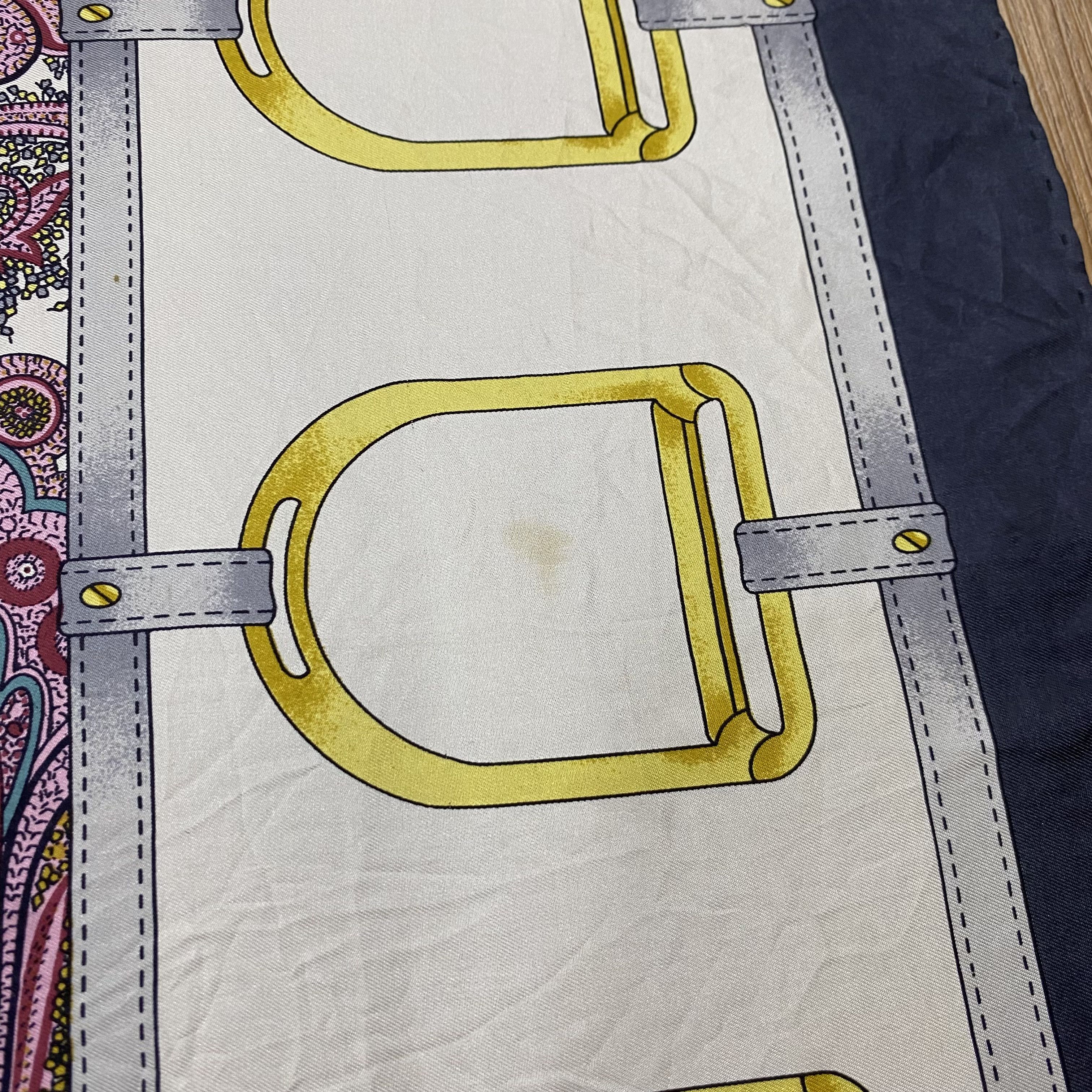 Celine × Vintage Vintage 90s Celine Silk Scarf Square Scarf SSC001 Size ONE SIZE - 3 Thumbnail