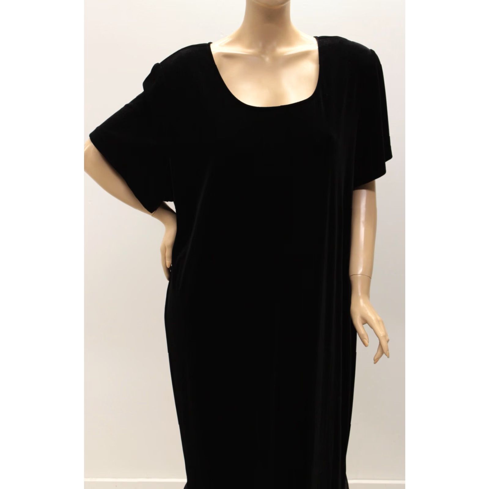 Velvet VINTAGE Another Thyme Dress Black Velour Velour Whimsigoth 28W Full Length Woman's Velvet Maxi Dress Size 4XL / US 24-26 - 2 Thumbnail