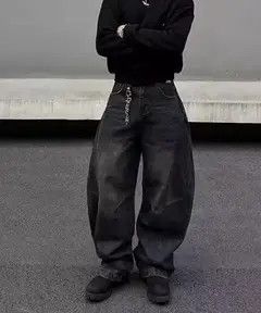 Jean Hamasaki x Miho Embroidered Baggy Wide Leg Flare Denim Jeans Size US 32 / EU 48 - 6 Thumbnail