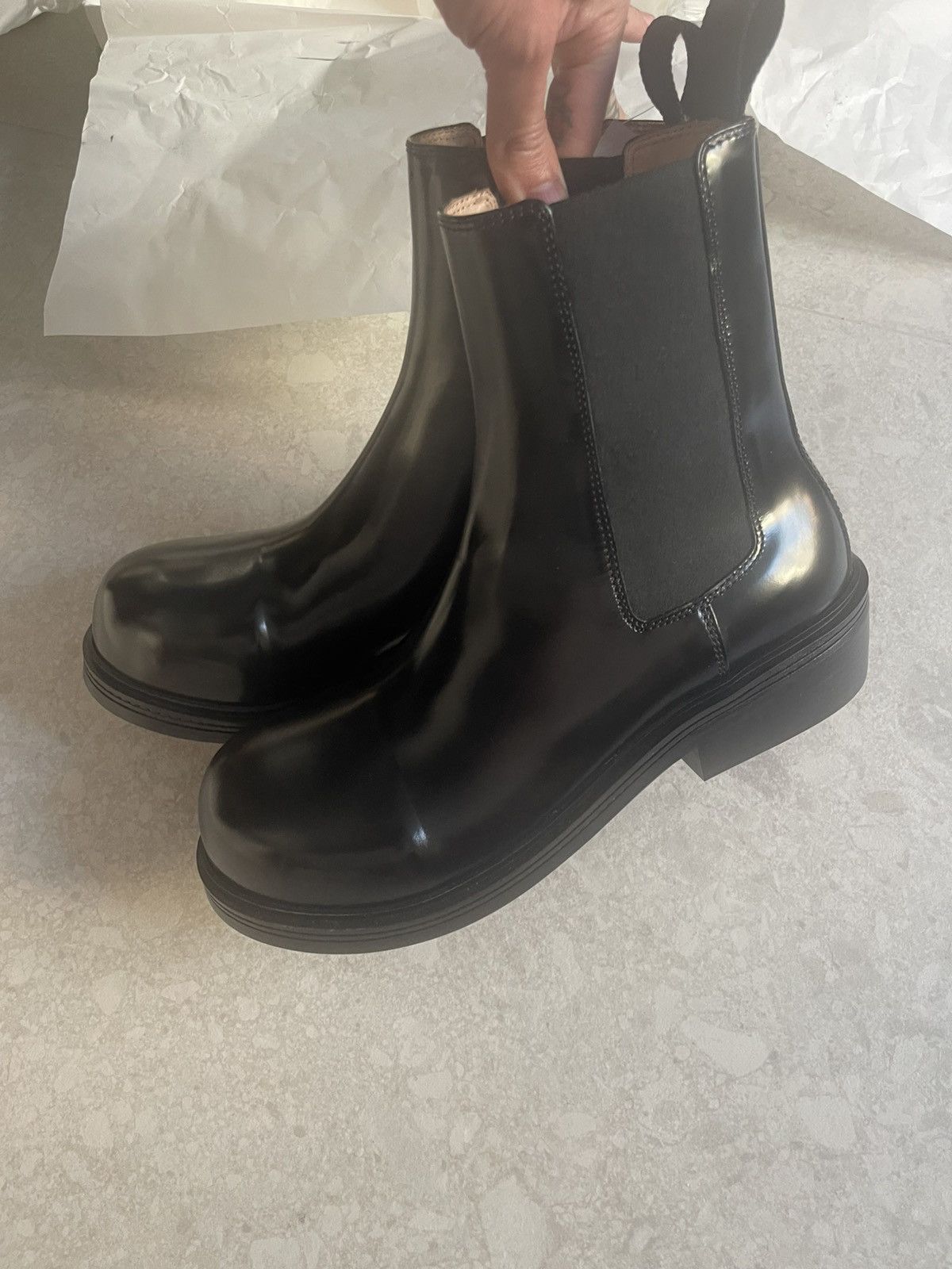 Bottega Veneta Fireman Ankle Boots Brushed Vinyl Size US 12 / EU 45 - 16 Thumbnail
