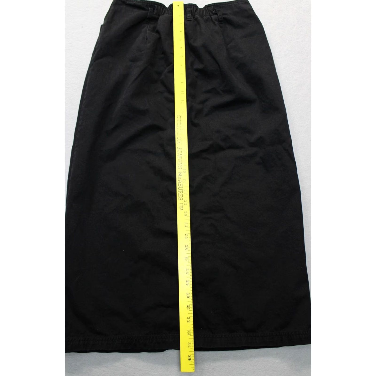 Bill Blass Bill Blass Skirt Womens 10 Black Denim A-Line Long Button Front Pockets Cotton Size 32" / US 10 / IT 46 - 6 Thumbnail