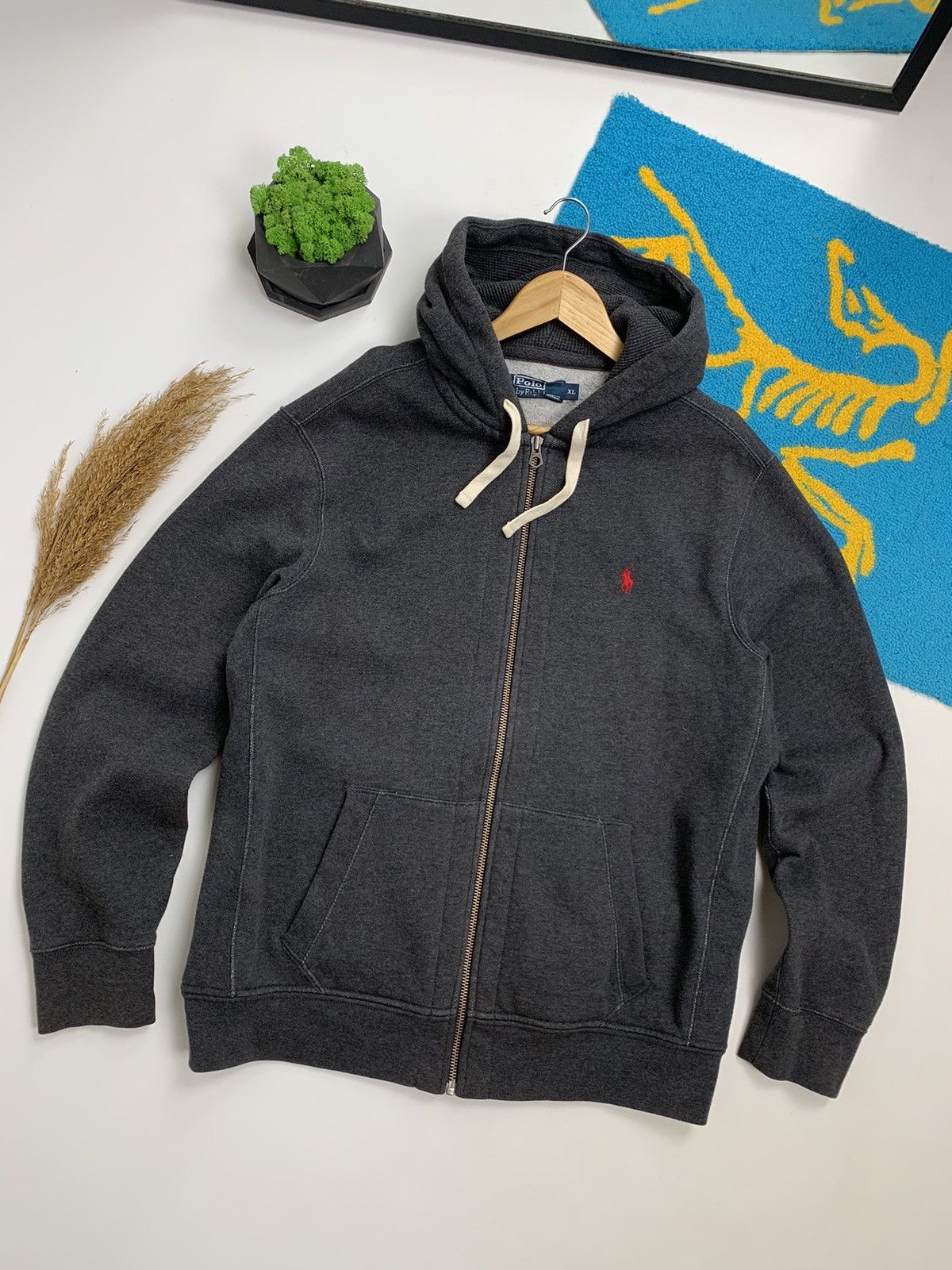 Ralph Lauren × Vintage Vintage 90’s Ralph Lauren Heavy Cotton Zip Hoodie Size US XL / EU 56 / 4 - 8 Thumbnail