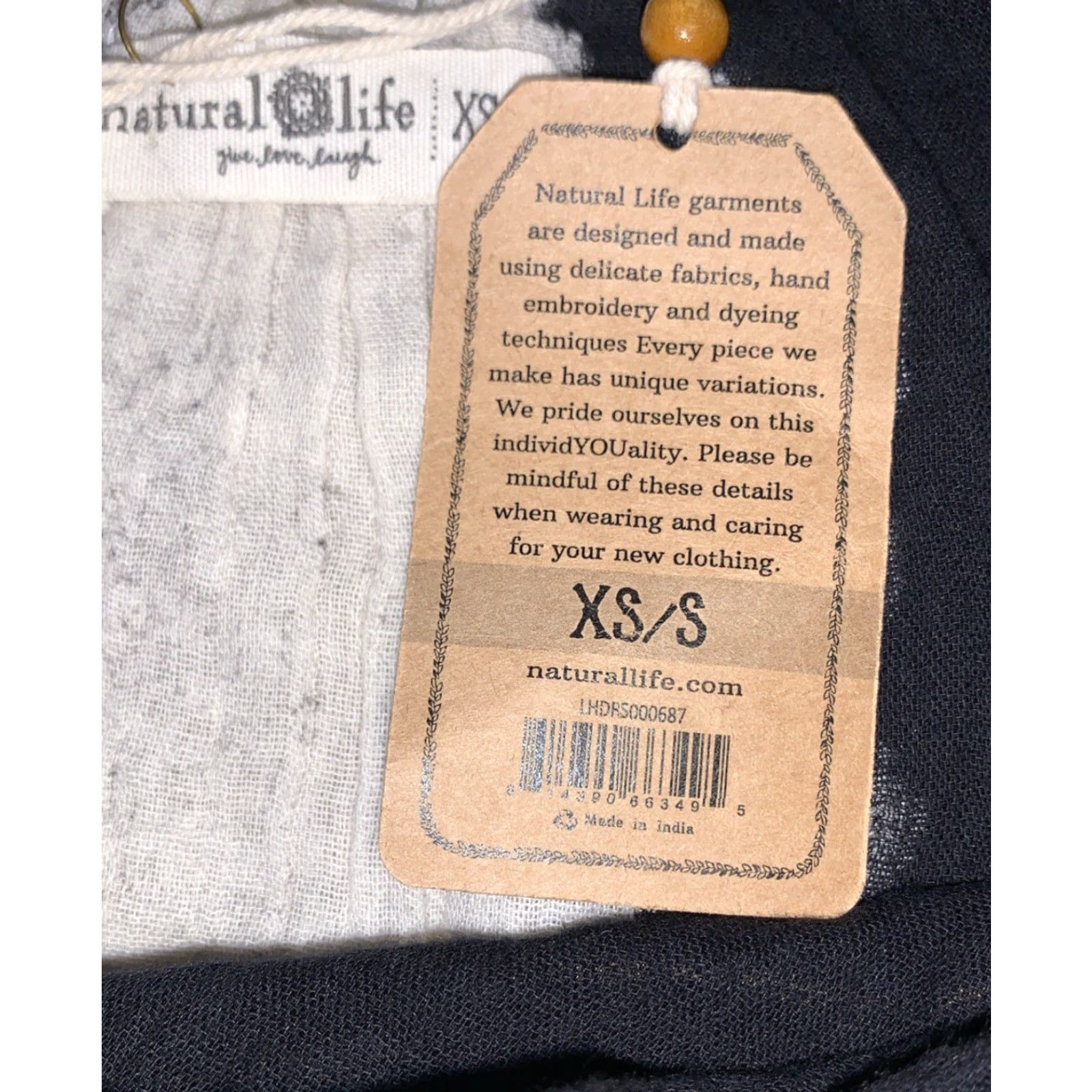Vintage Natural Life Tank Dress XS/S Black White Heart Print 100% Cotton Midi Knit Dress Womens Boho Hippie Tiny Heart Pattern NWT 1802 Size S / US 4 / IT 40 - 7 Thumbnail