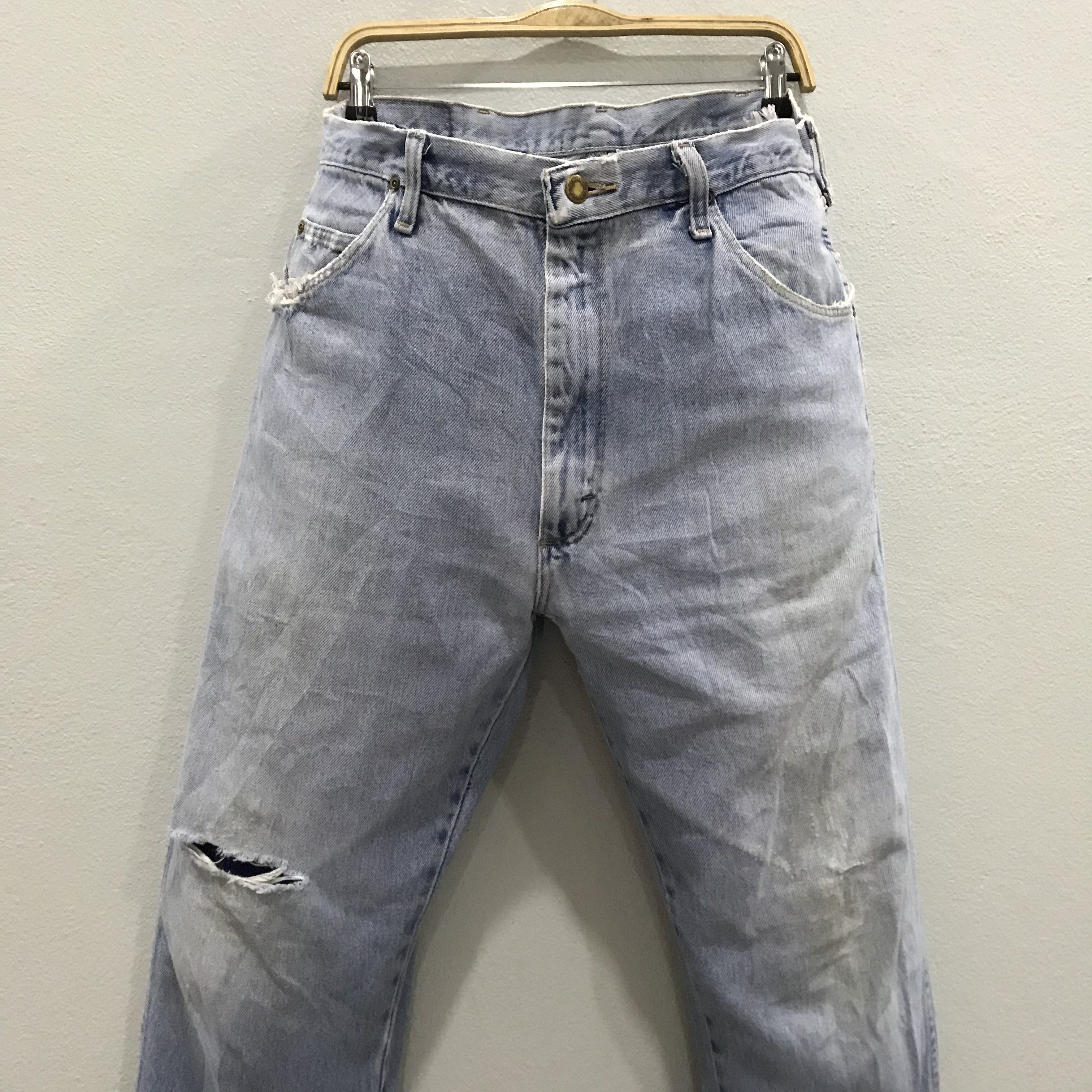 Wrangler Vintage 90s Wrangler Light Wash High Waist Wide Leg Size US 36 / EU 52 - 3 Thumbnail