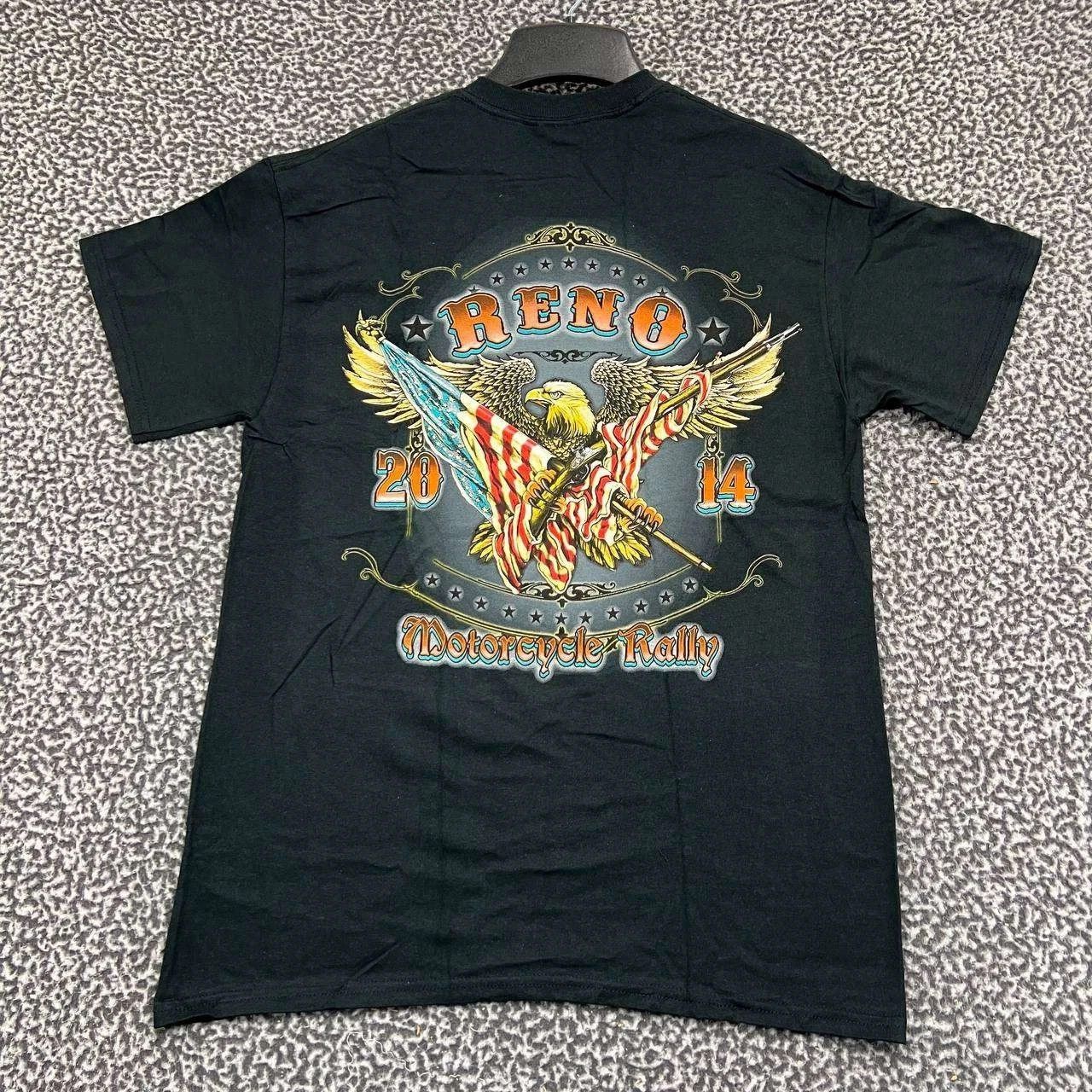 Gildan Vintage Reno Motorcycle Rally Shirt Men M Short Sleeve New Size US M / EU 48-50 / 2 - 1 Thumbnail
