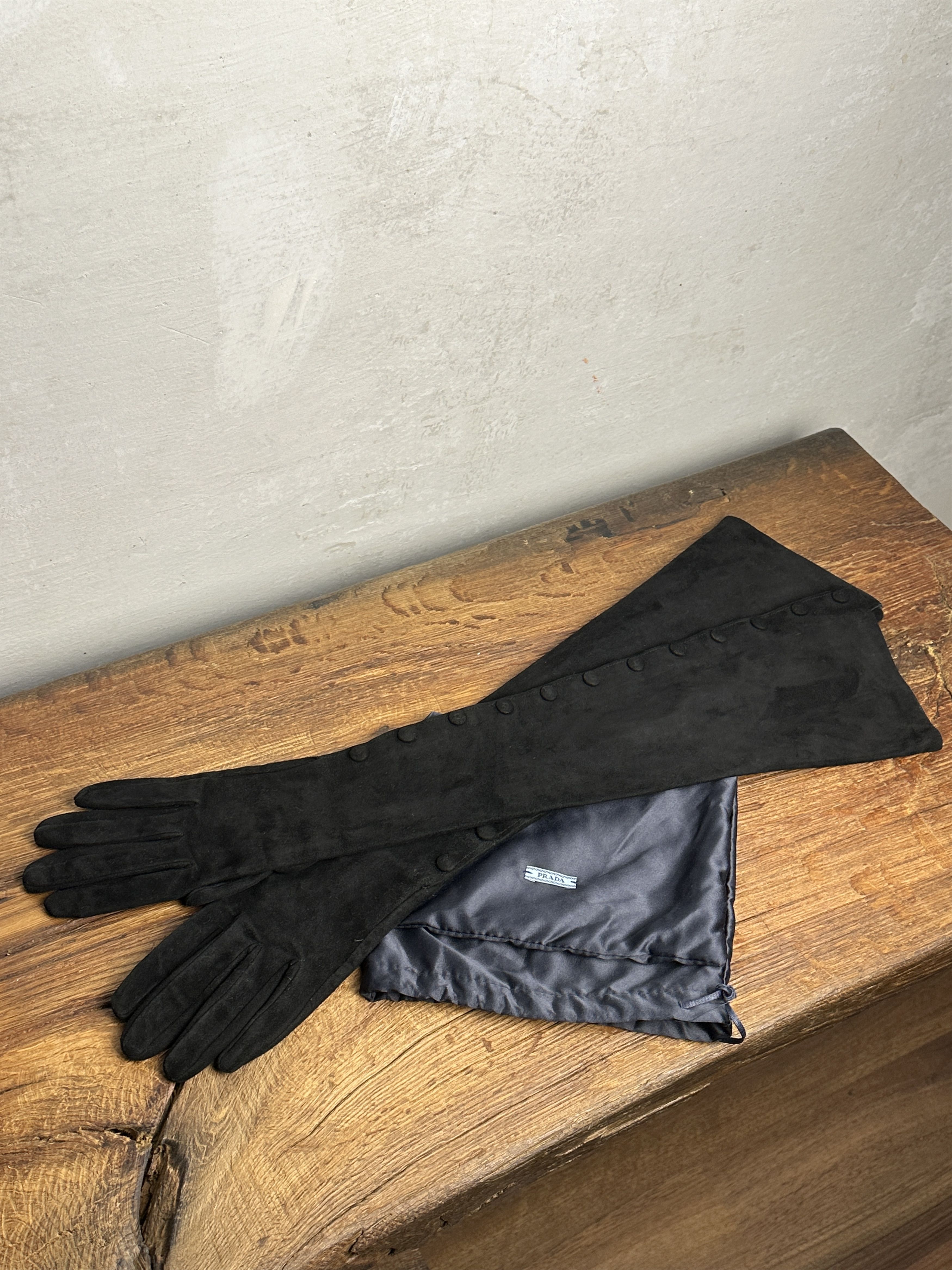 Prada Prada Suede Long Gloves Size ONE SIZE - 2 Thumbnail