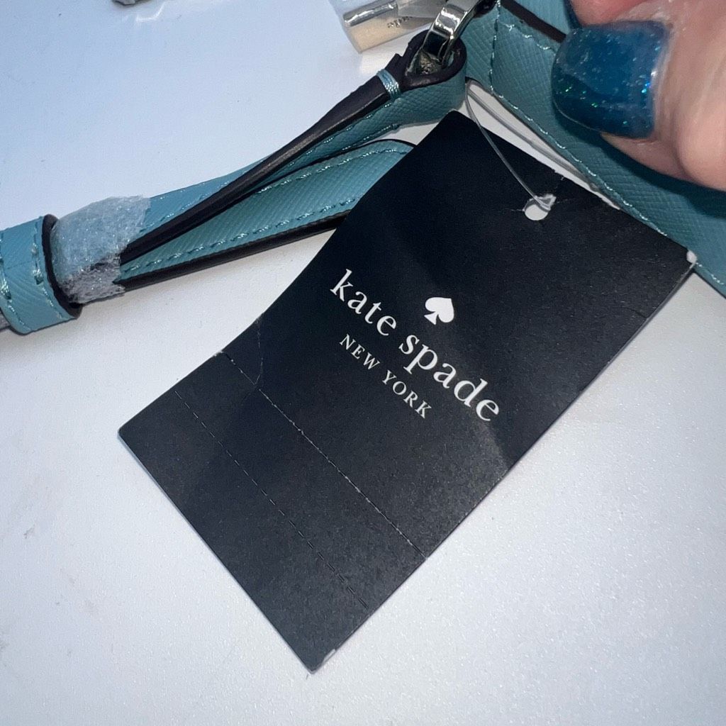 Kate Spade Kate Spade Small Saffiano PVC Crossbody in Smokey Blue Size ONE SIZE - 5 Thumbnail