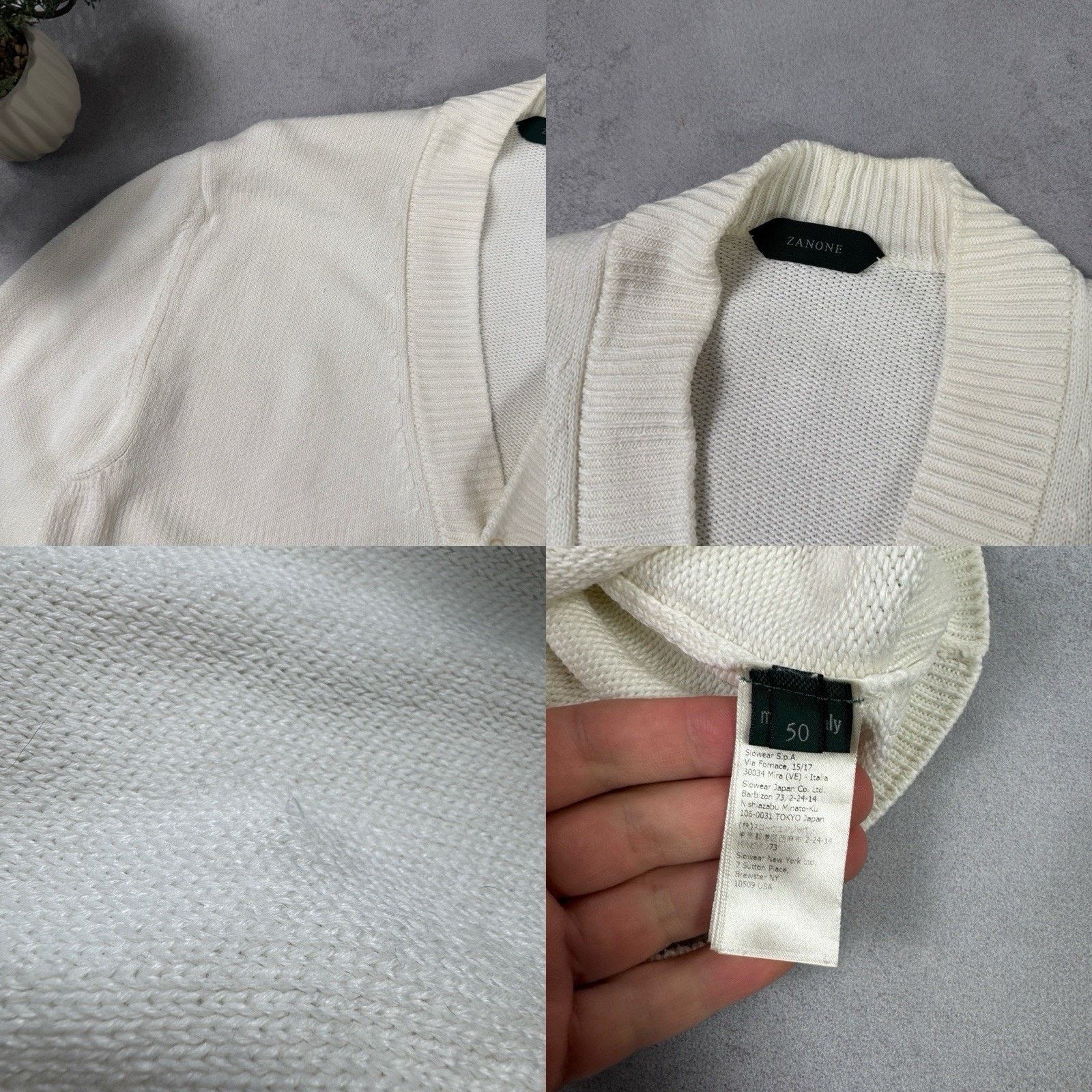 Zanone Zanone Men Linen/Cotton Cardigan Size 50 White Made In Italy Size US M / EU 48-50 / 2 - 20 Thumbnail