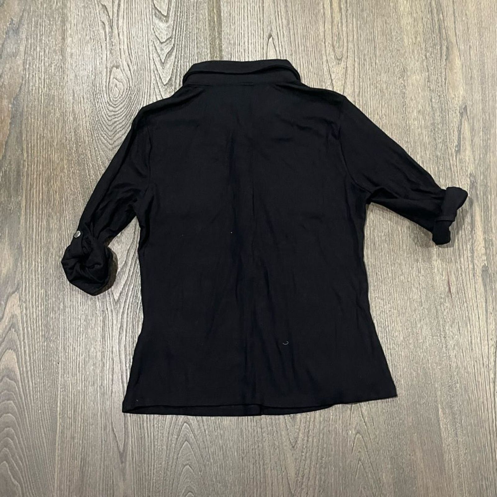 Guess NWOT Guess Button Popover Collared Blouse Ribbed Knit Size L Size L / US 10 / IT 46 - 2 Thumbnail