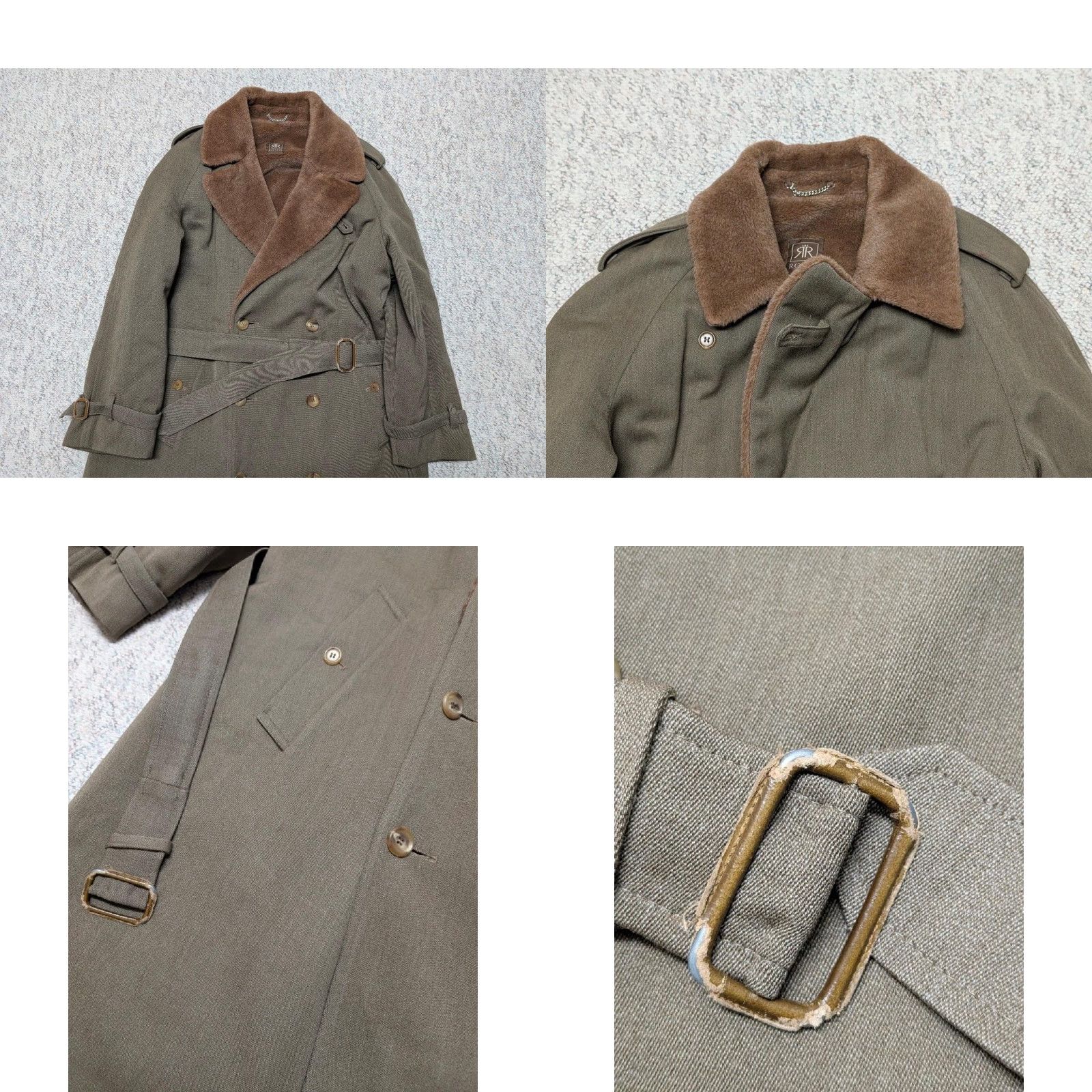 Roots VINTAGE ENGLAND made ALPACA PILE double breasted overcoat Size US XXL / EU 58 / 5 - 9 Thumbnail