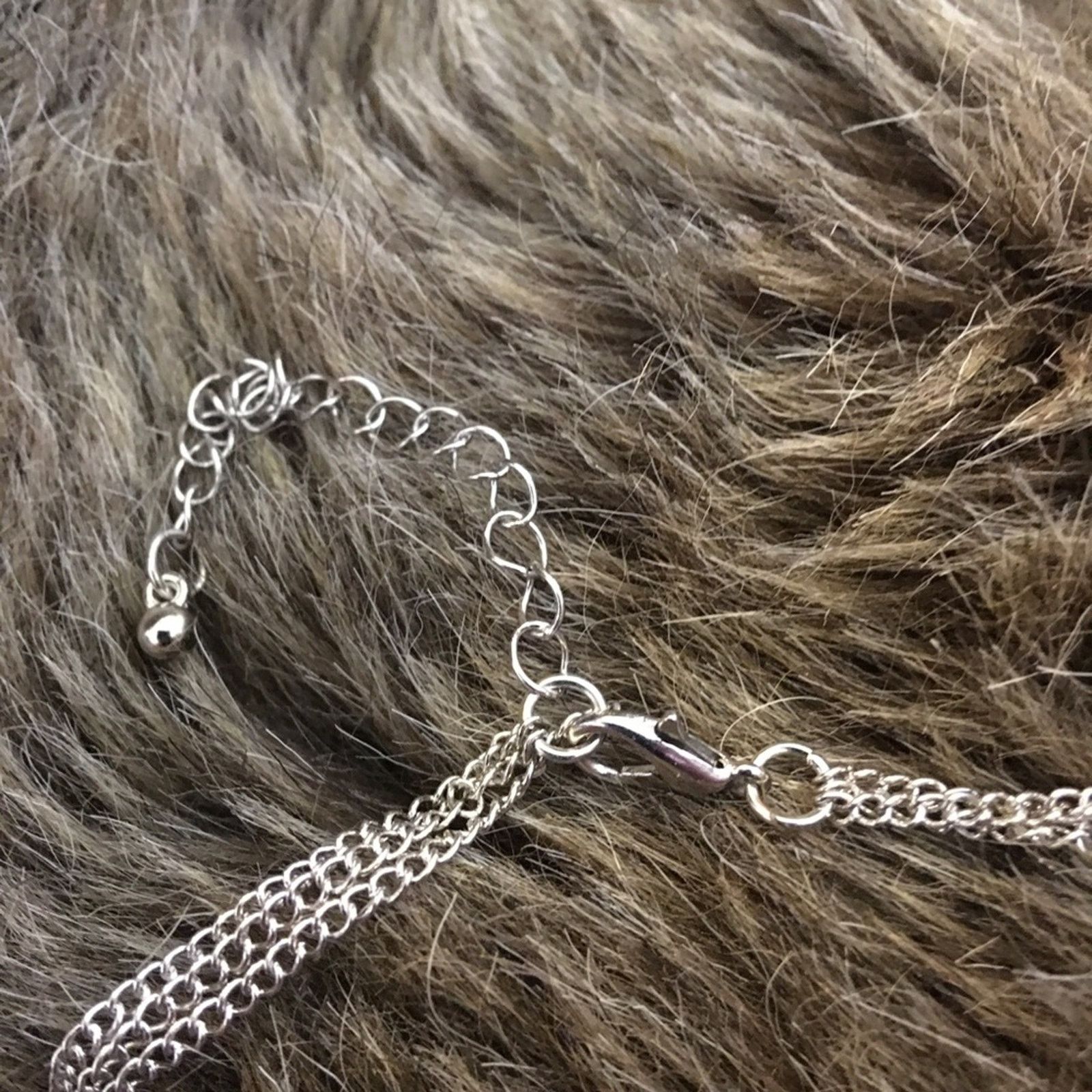 Jewelry Silver tone triple layer chain & pendant necklace Size ONE SIZE - 7 Thumbnail