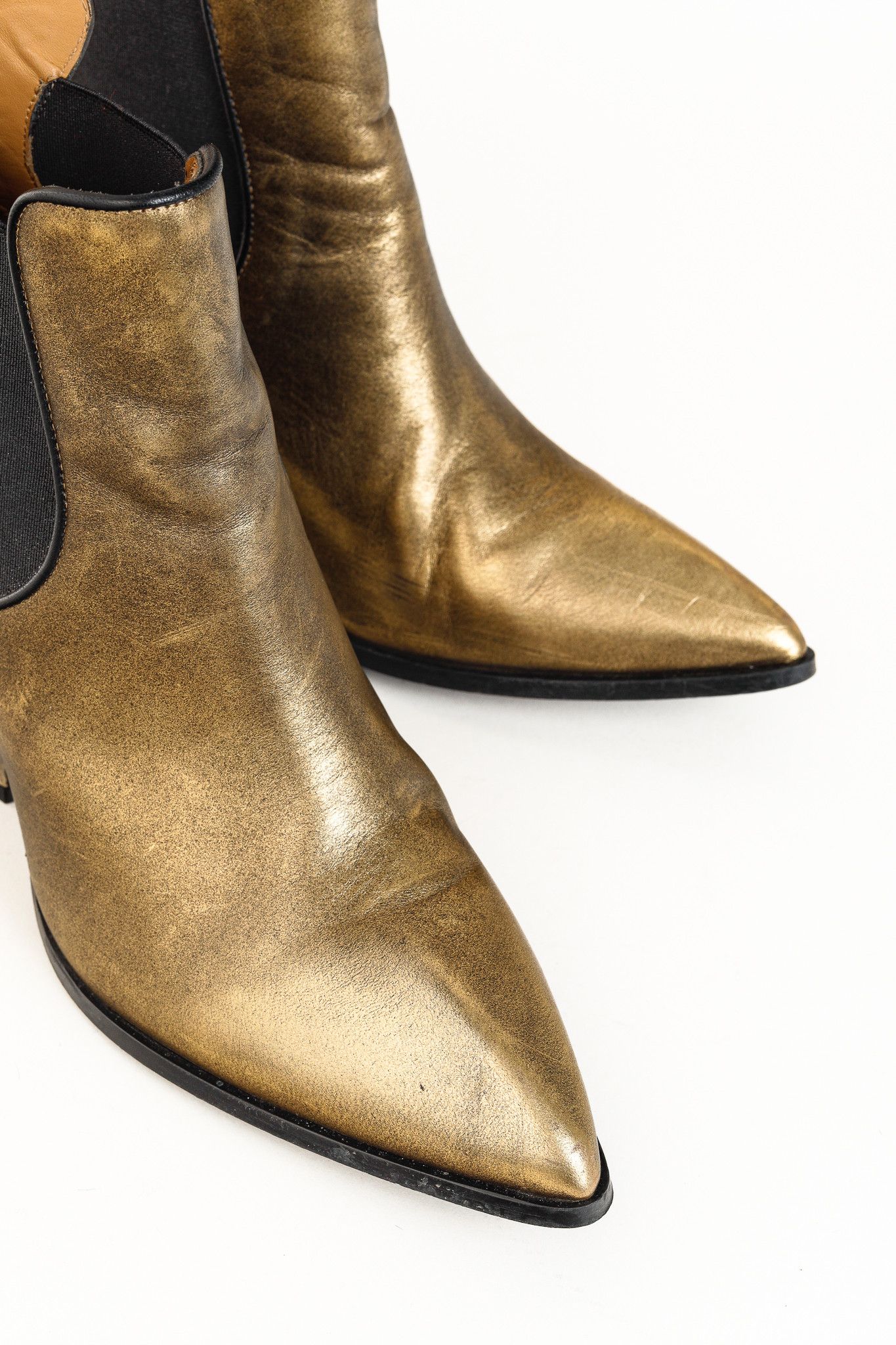 John Fluevog John Fluevog Ara Gold Vintage-Inspired Chelsea Boots Size US 7 / IT 37 - 6 Thumbnail