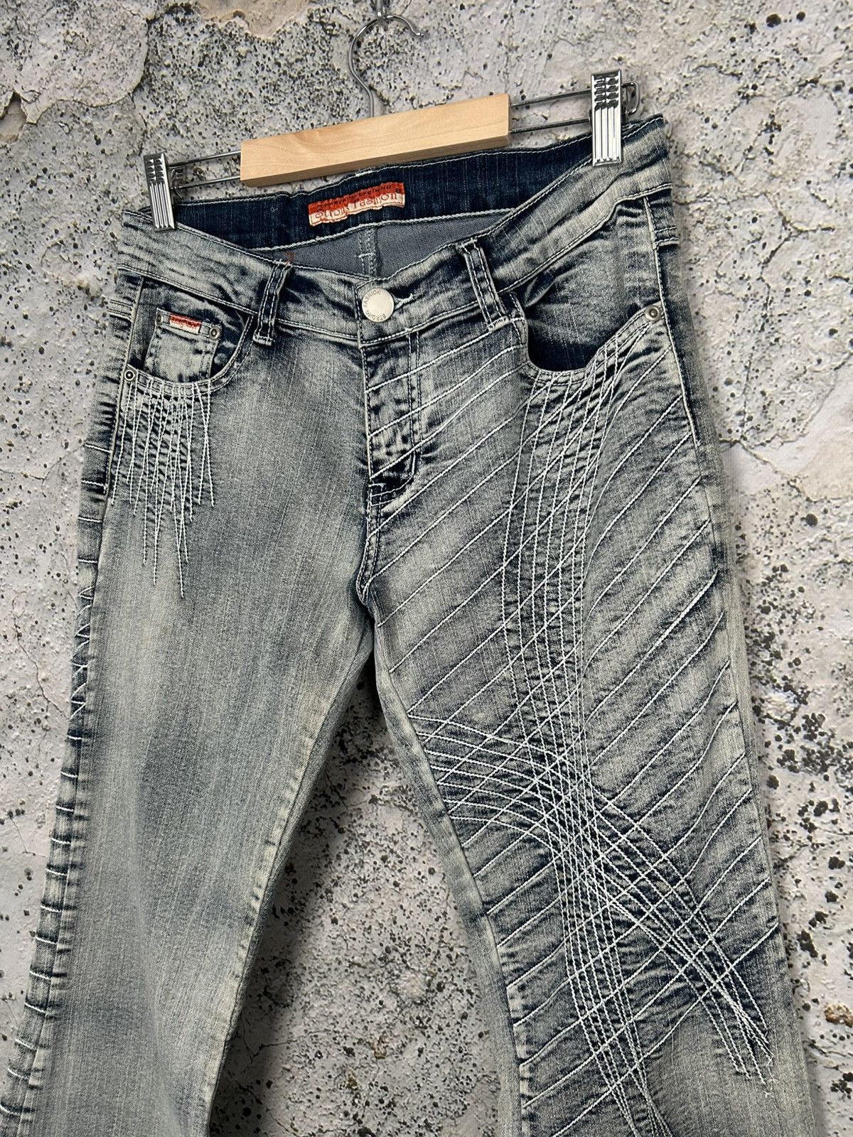 Affliction Vintage Flared Jeans Avant Garde Punk Y2K Grunge Affliction Size US 29 - 3 Thumbnail