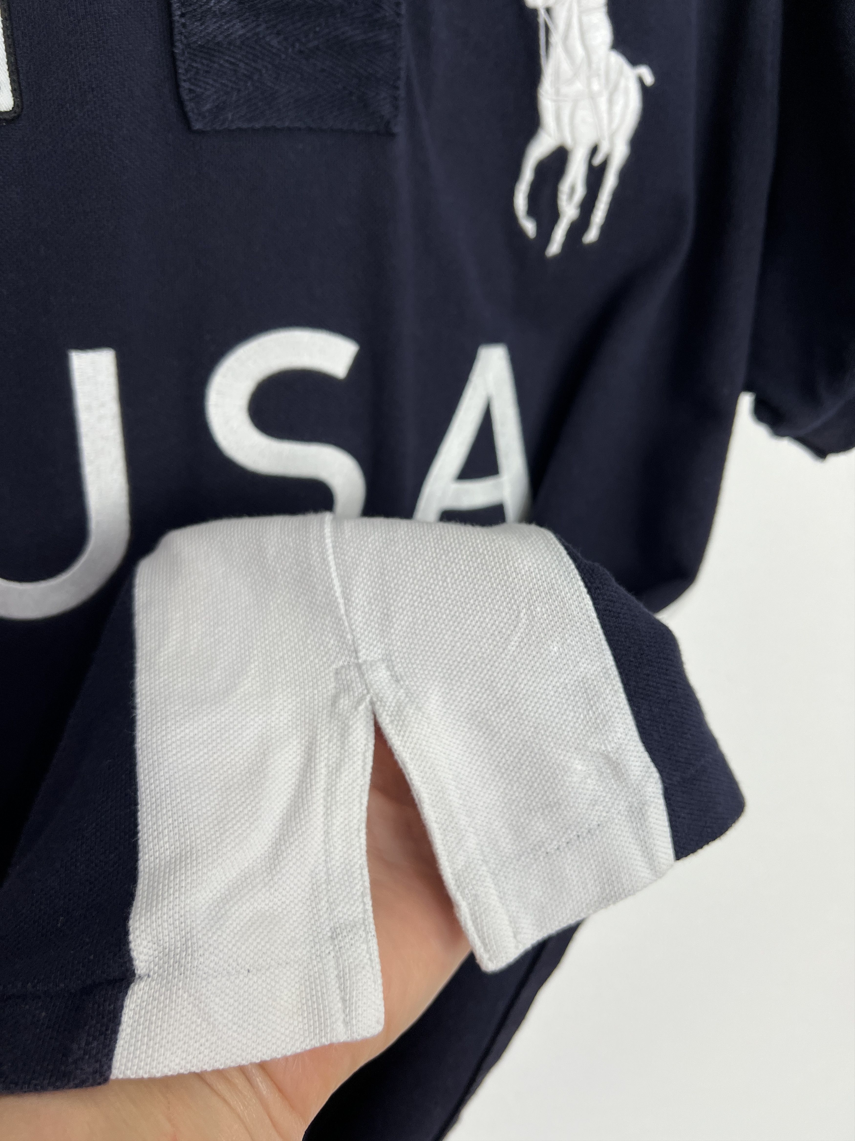 Polo Ralph Lauren Vintage Chief Keef USA Blue White Jersey Trikot Shirt Size US L / EU 52-54 / 3 - 5 Thumbnail