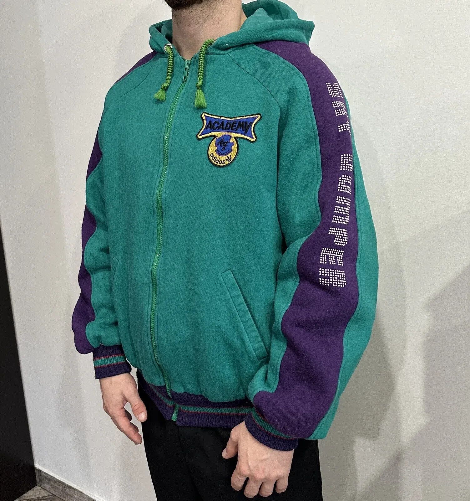 Adidas VINTAGE 1980s 80s ADIDAS ACADEMY DIVISION VENTEX JACKET Size US L / EU 52-54 / 3 - 4 Thumbnail