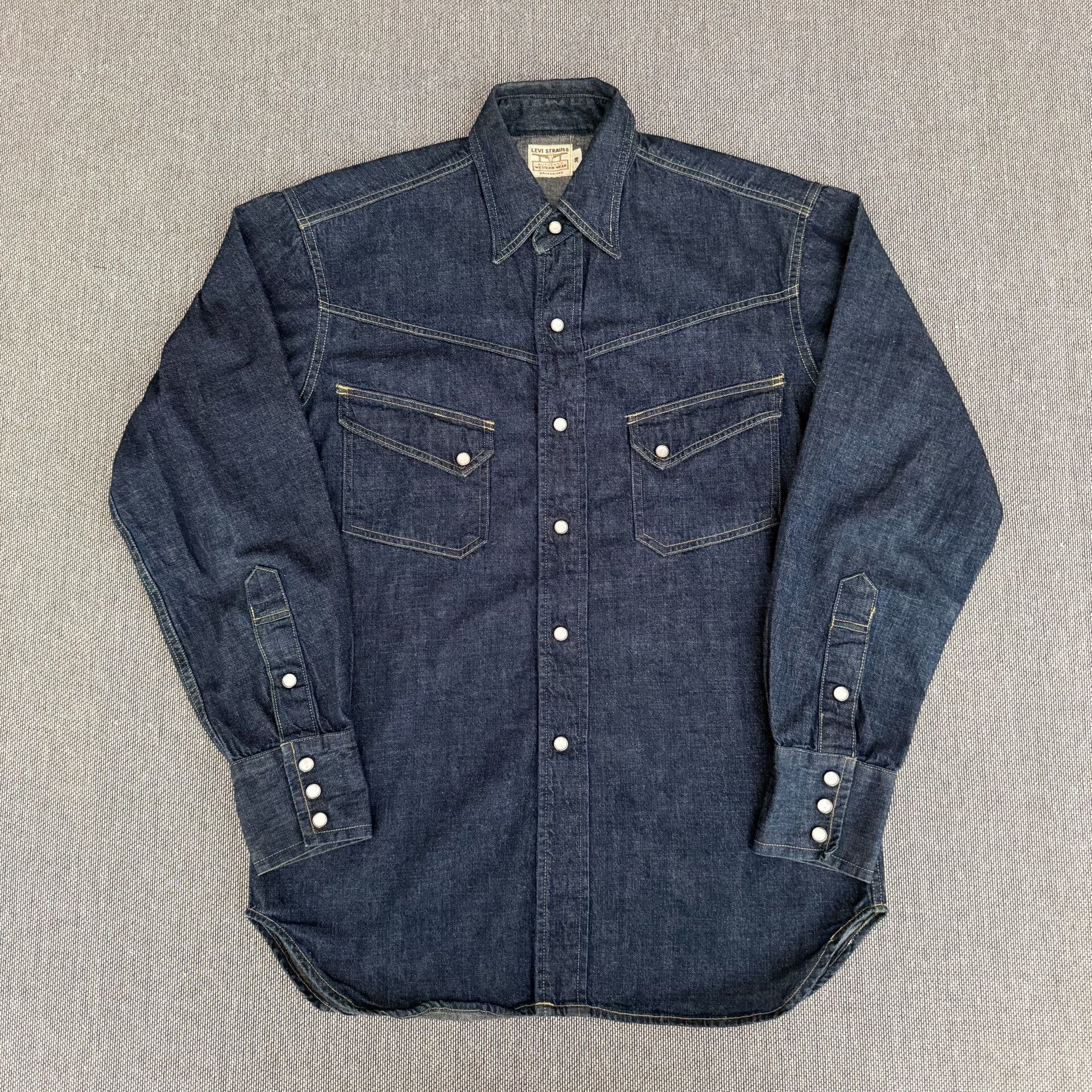 Levi's Vintage Clothing Levi's LVC Western Raw Denim Shirt Size US L / EU 52-54 / 3 - 1 Thumbnail