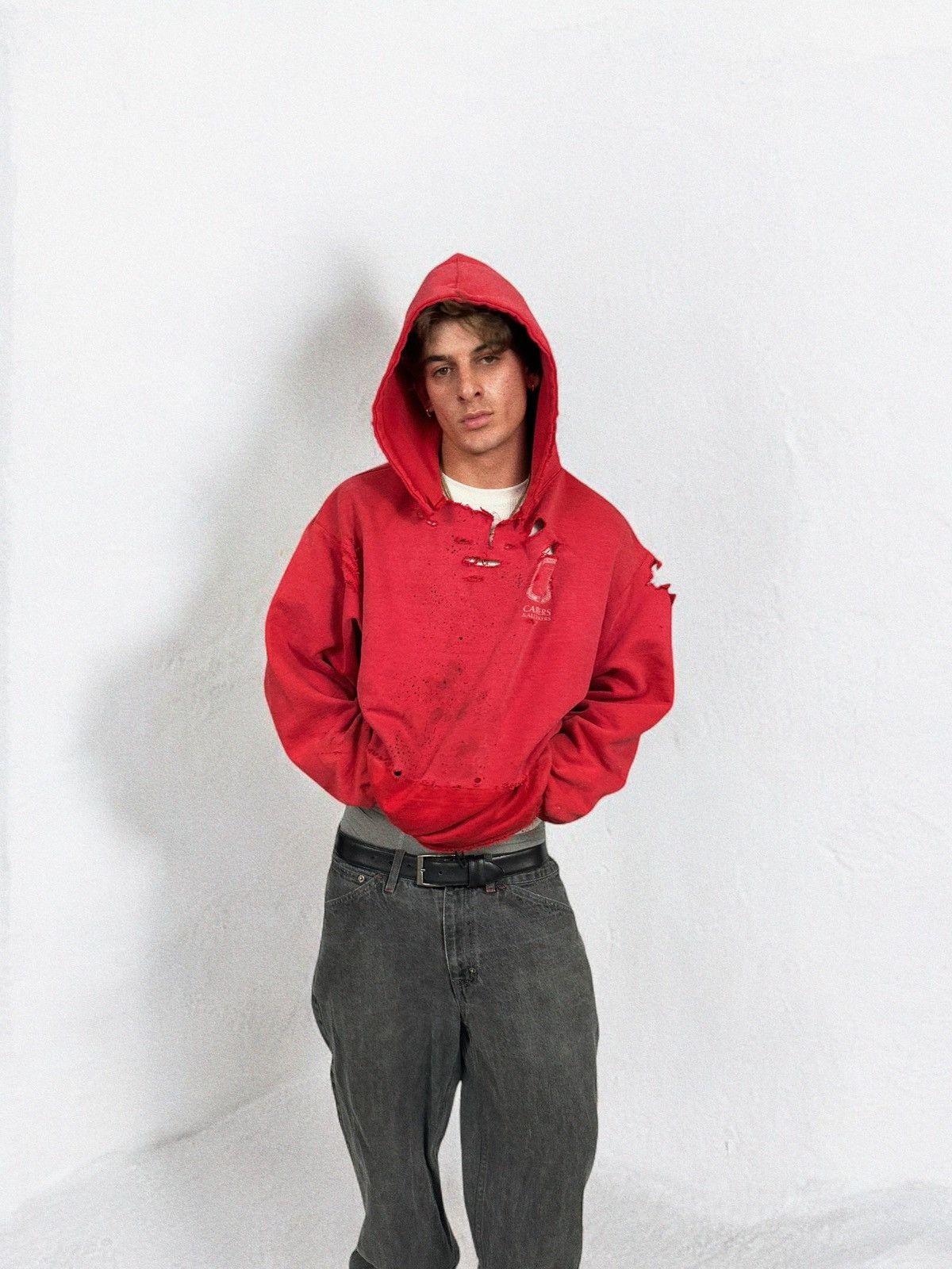 Designer × Vintage Vintage Thrashed Work Hoodie Size US XL / EU 56 / 4 - 1 Thumbnail